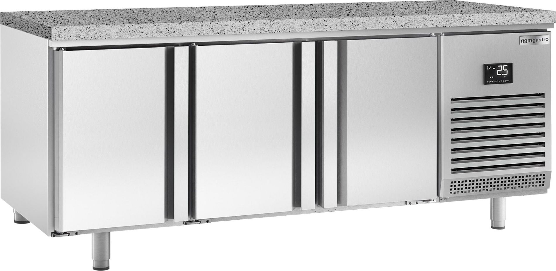 Pekárenský chladicí stůl PREMIUM PLUS - 2185x800 mm - se 3 dveřmi - žulová pracovní deska