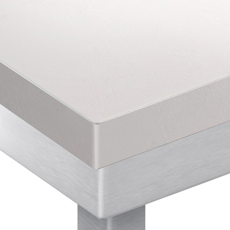 Nerezový pracovní stůl PREMIUM - 800x700 mm - se spodní policí - vč. bílé krájecí desky