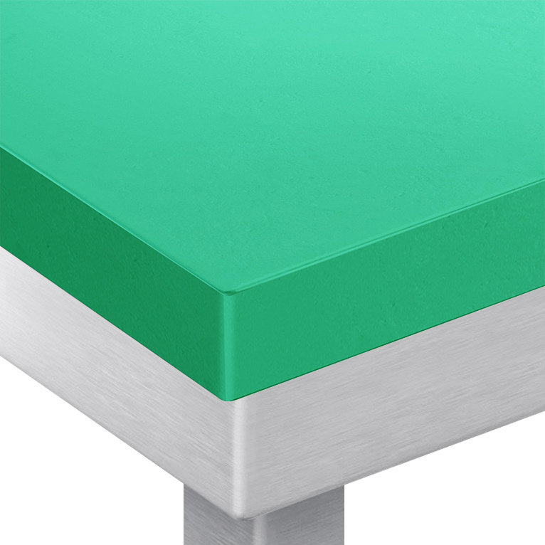 Nerezový pracovní stůl PREMIUM - 800x700 mm - se spodní policí - vč. zelené krájecí desky