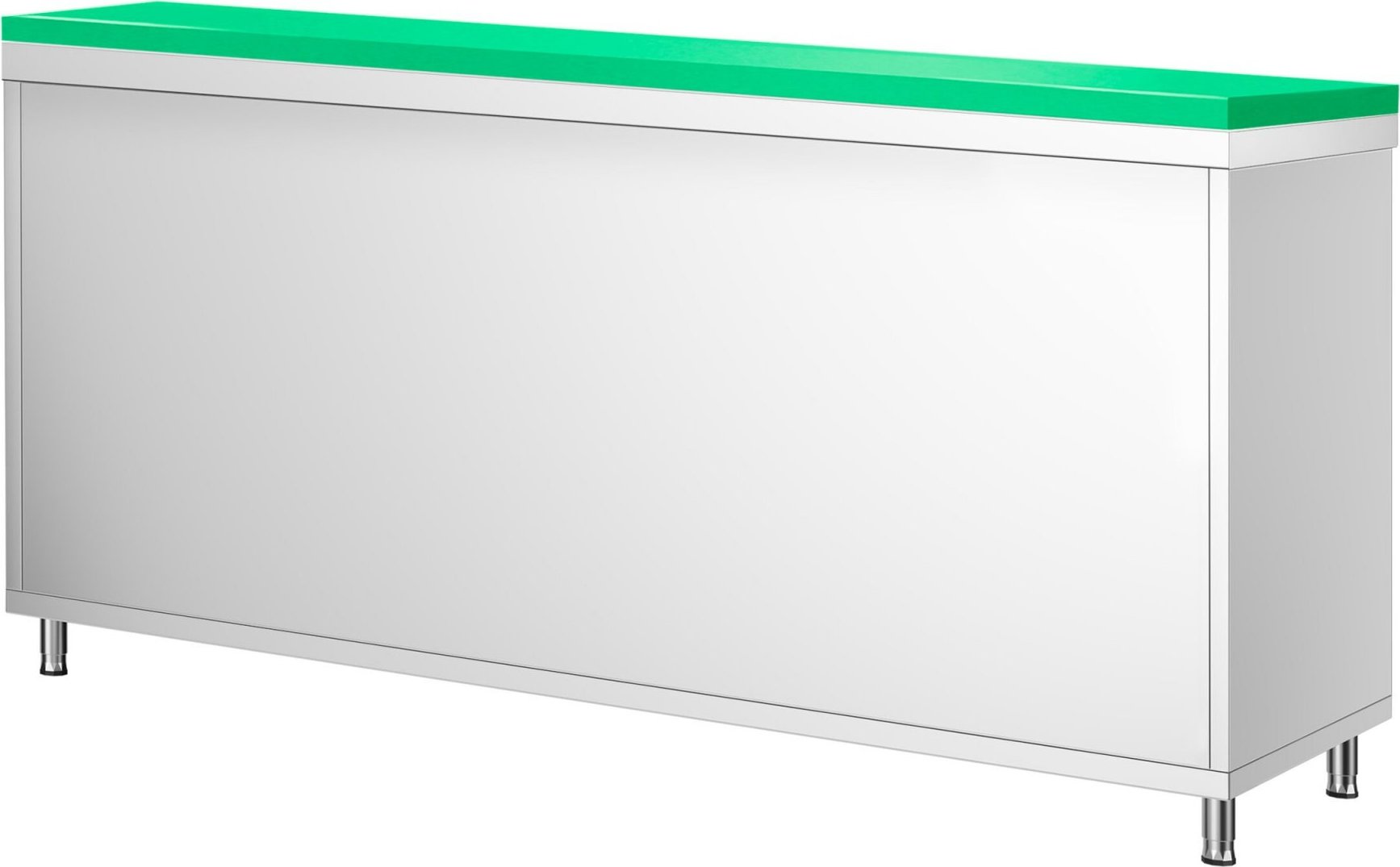 Nerezová pracovní skříňka PREMIUM - 1800x600 mm - s posuvnými dveřmi - vč. zelené krájecí desky
