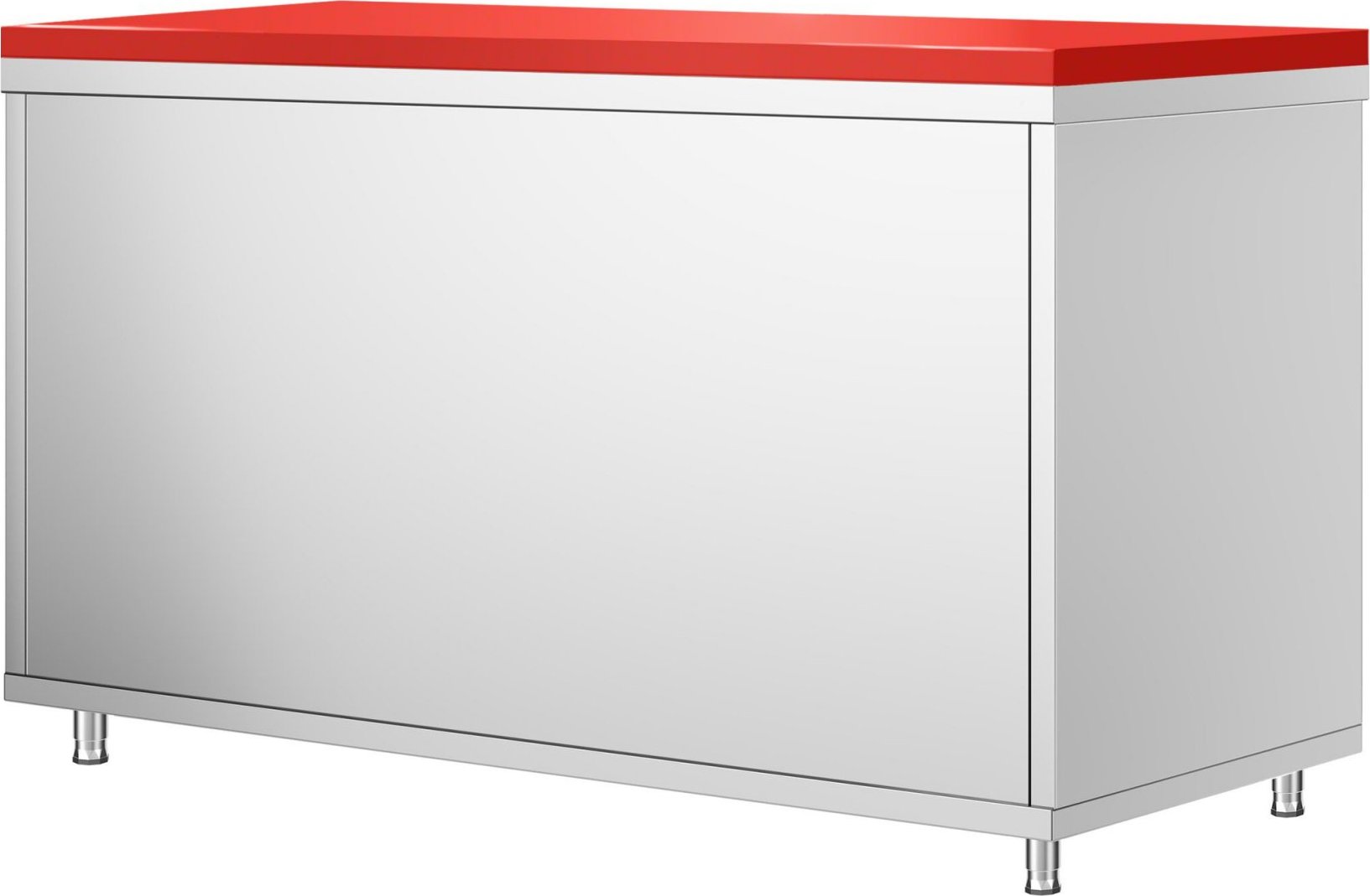 Nerezová pracovní skříňka PREMIUM - 1600x600 mm - s posuvnými dveřmi - vč. červené krájecí desky
