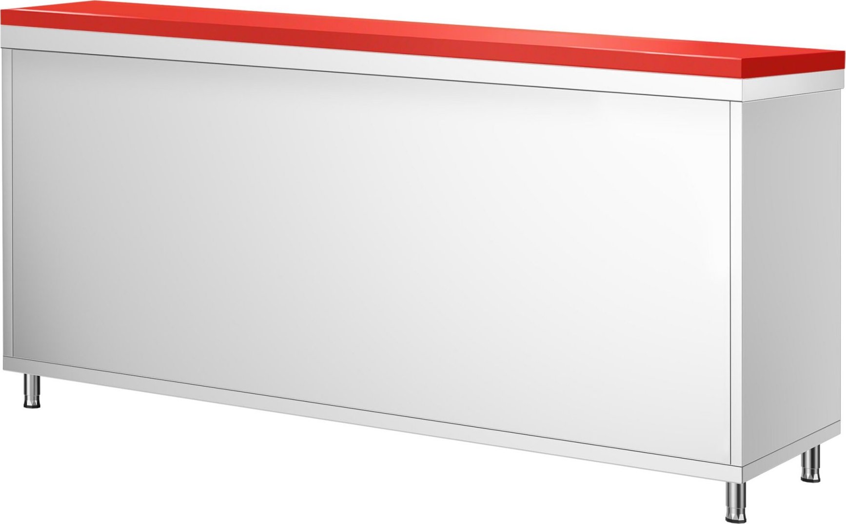 Nerezová pracovní skříňka PREMIUM - 1800x600 mm - s posuvnými dveřmi - vč. červené krájecí desky