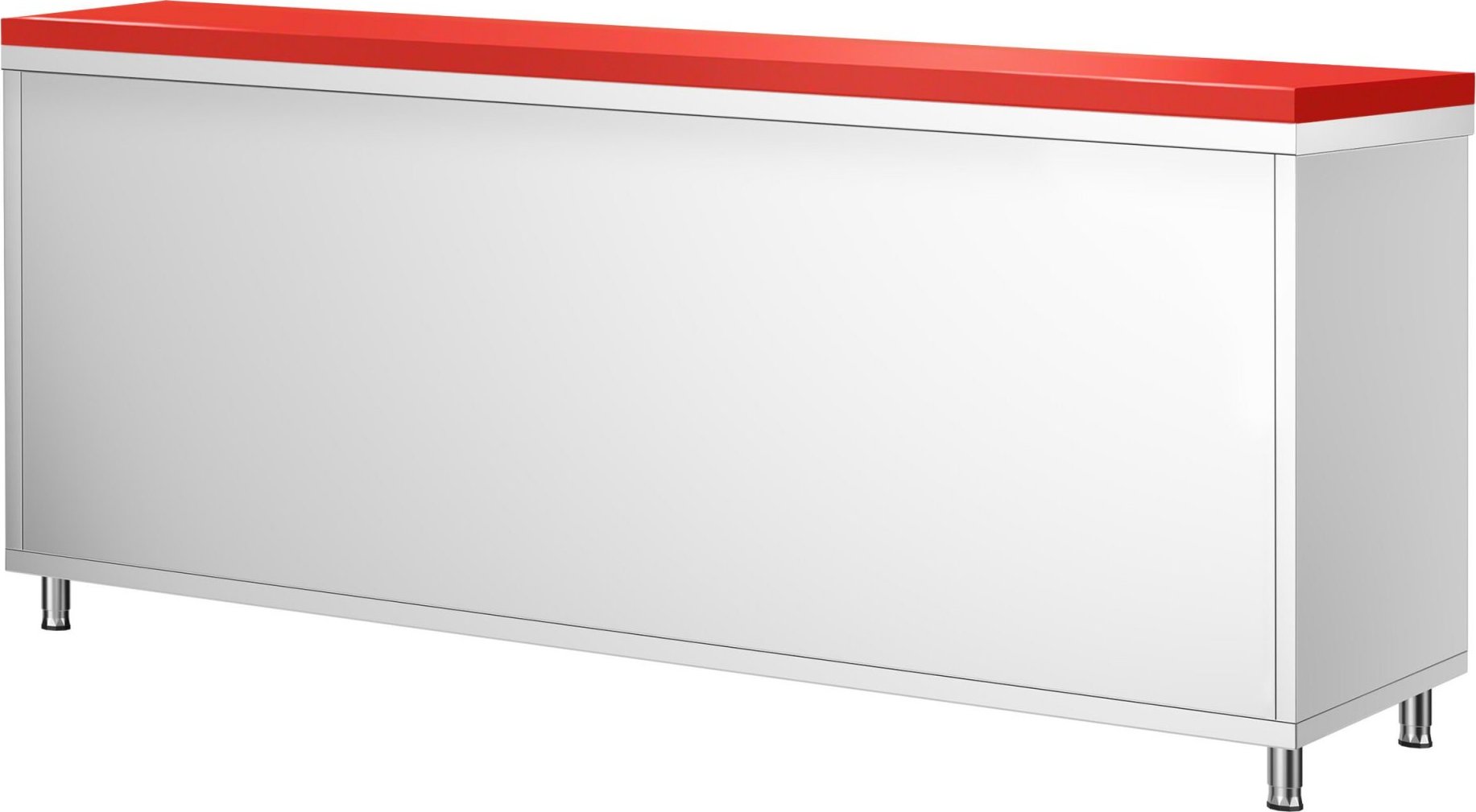 Nerezová pracovní skříňka PREMIUM - 2000x600 mm - s posuvnými dveřmi - vč. červené krájecí desky