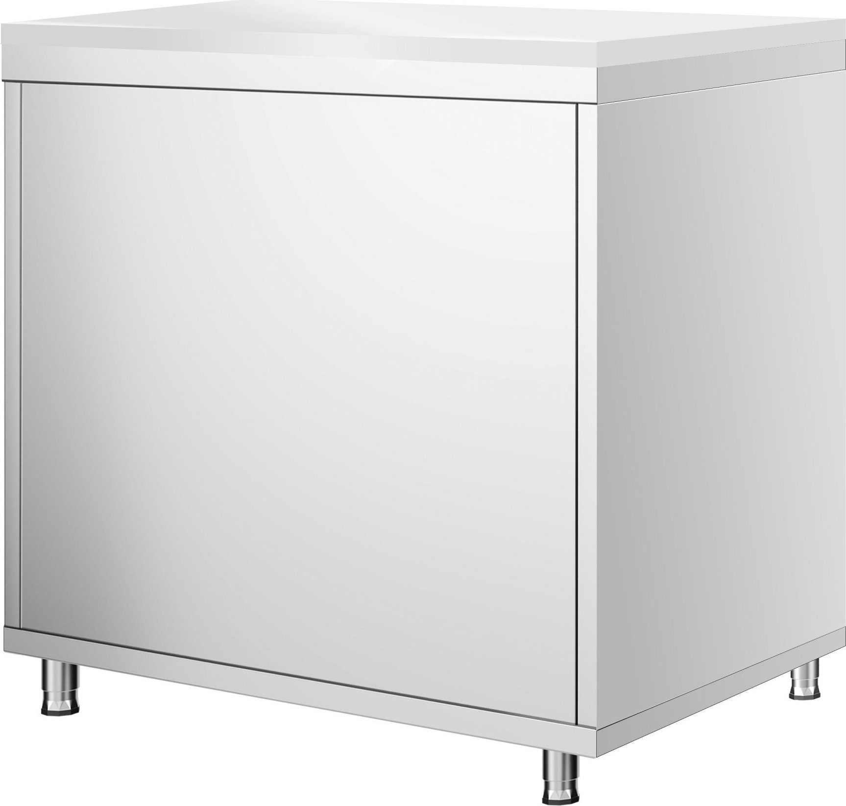Nerezová pracovní skříňka PREMIUM - 800x600 mm - se 2 křídlovými dveřmi - vč. bílé krájecí desky