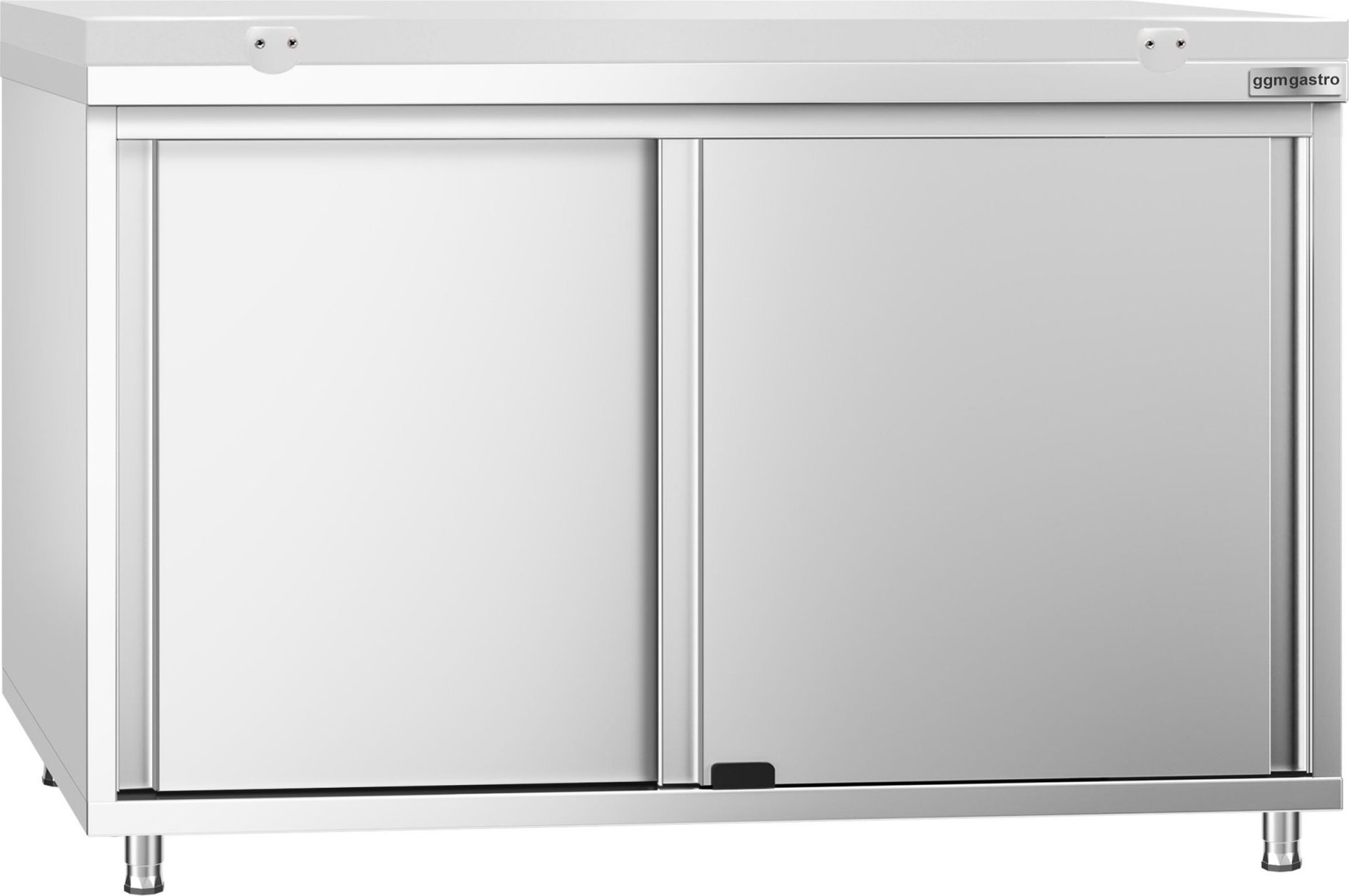Nerezová pracovní skříňka PREMIUM - 1200x600 mm - s posuvnými dveřmi - vč. bílé krájecí desky
