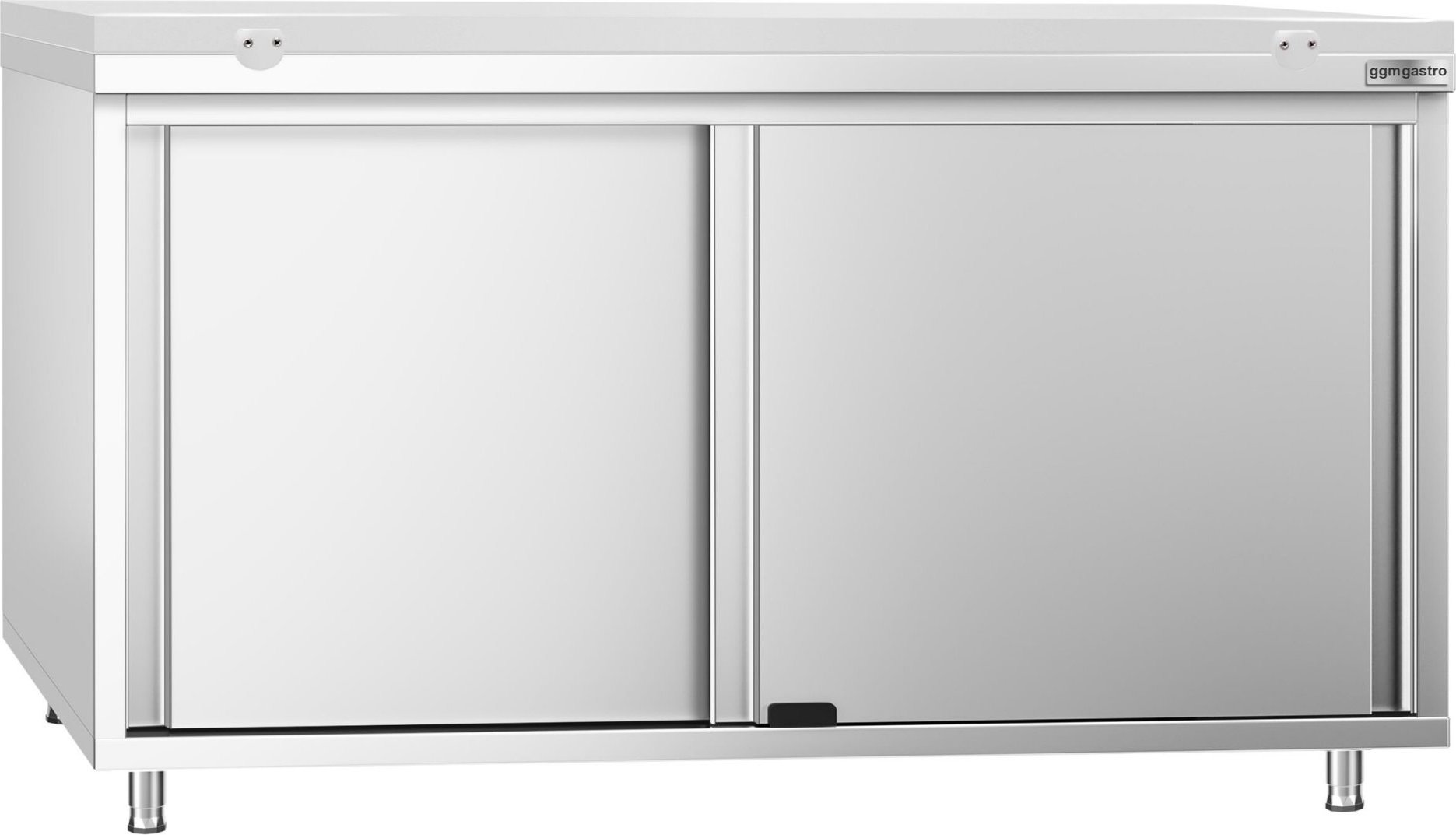 Nerezová pracovní skříňka PREMIUM - 1600x600 mm - s posuvnými dveřmi - vč. bílé krájecí desky