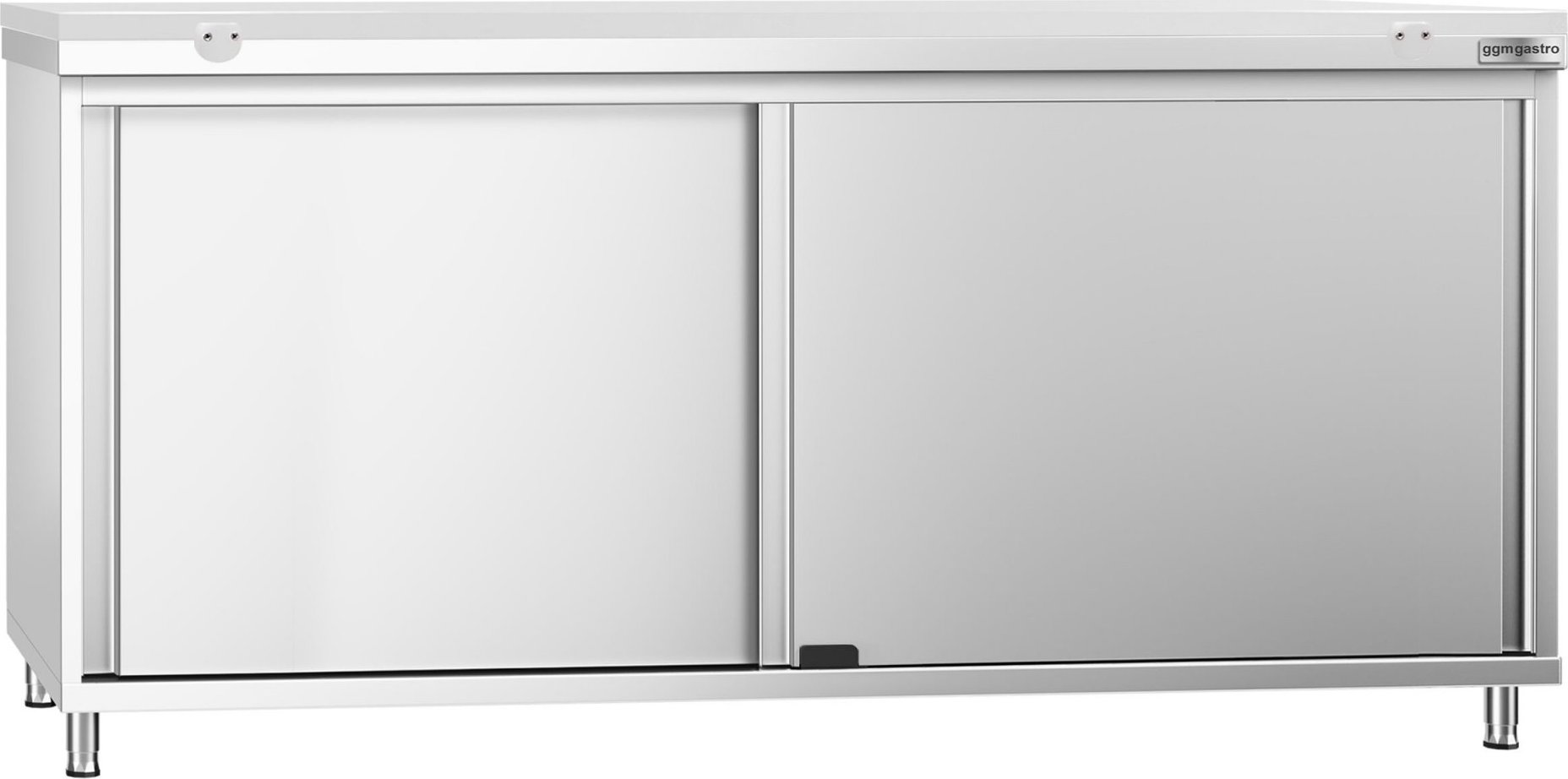 Nerezová pracovní skříňka PREMIUM - 1800x600 mm - s posuvnými dveřmi - vč. bílé krájecí desky