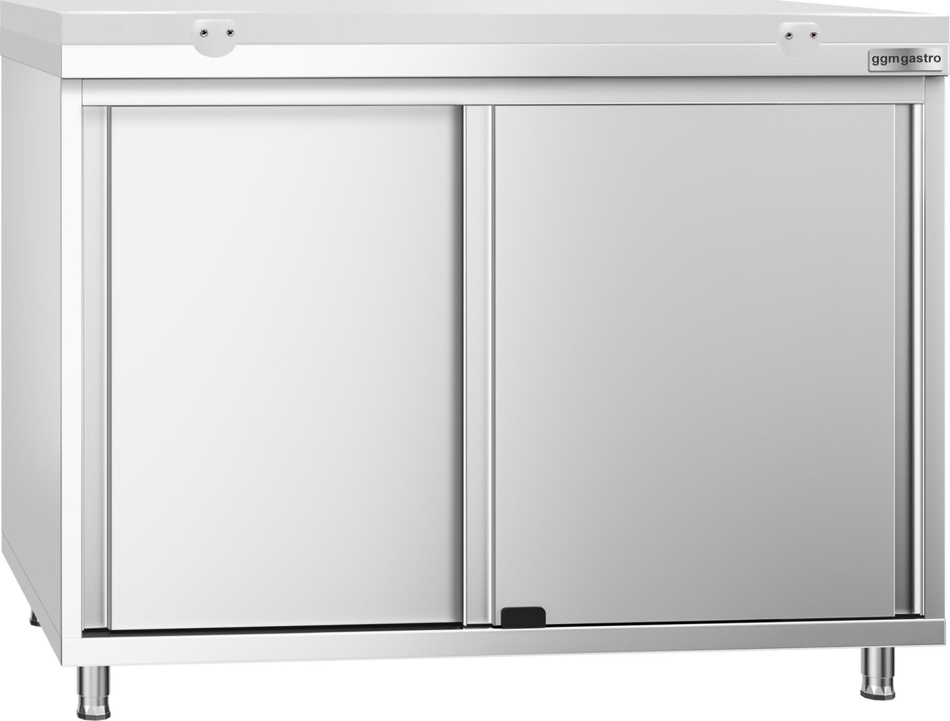 Nerezová pracovní skříňka PREMIUM - 1000x700 mm - s posuvnými dveřmi - vč. bílé krájecí desky