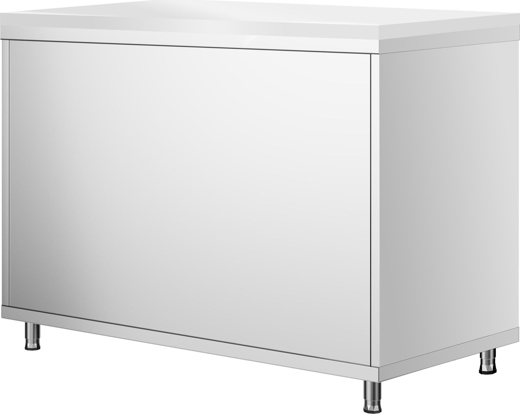 Nerezová pracovní skříňka PREMIUM - 1000x700 mm - s posuvnými dveřmi - vč. bílé krájecí desky