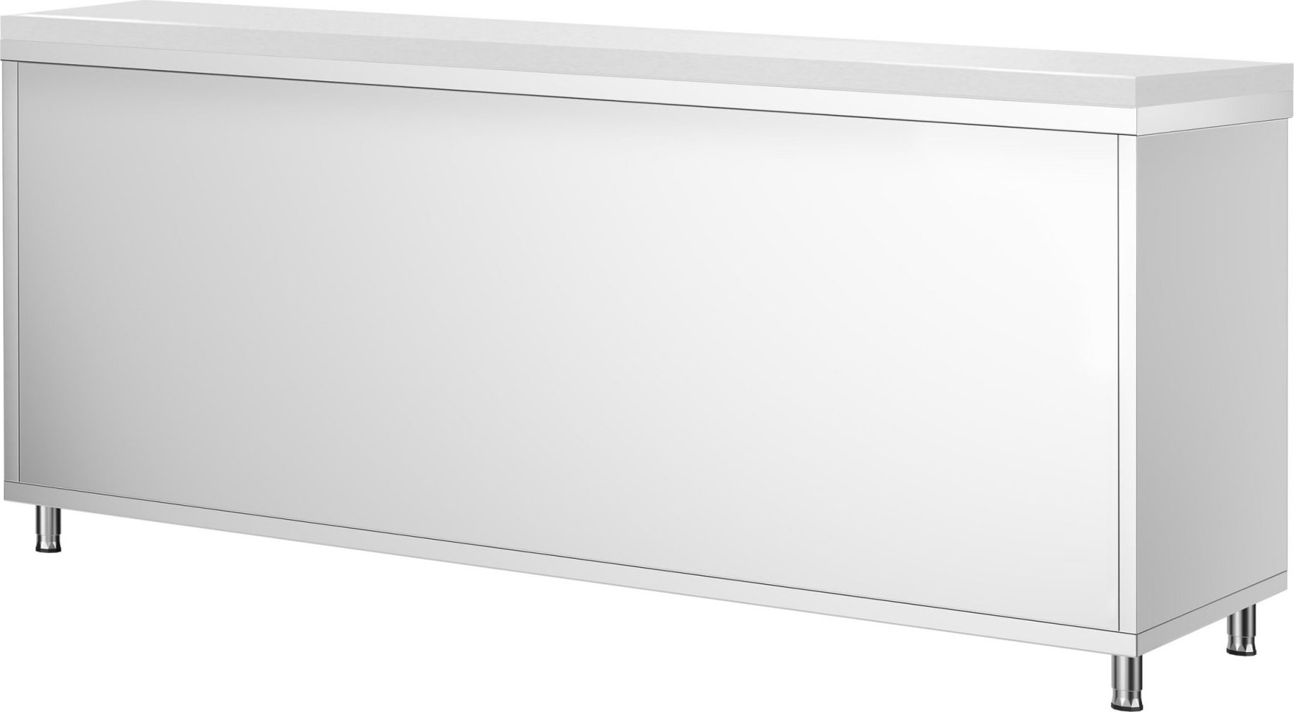 Nerezová pracovní skříňka PREMIUM - 2000x700 mm - s posuvnými dveřmi - vč. bílé krájecí desky