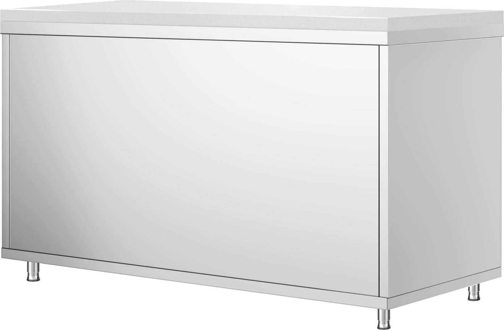 Nerezová pracovní skříňka PREMIUM - 1600x800 mm - s posuvnými dveřmi - vč. krájecí desky Bílá