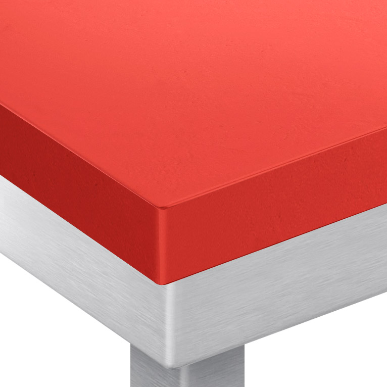 Nerezový pracovní stůl PREMIUM - 600x700 mm - se spodní policí - vč. červené krájecí desky