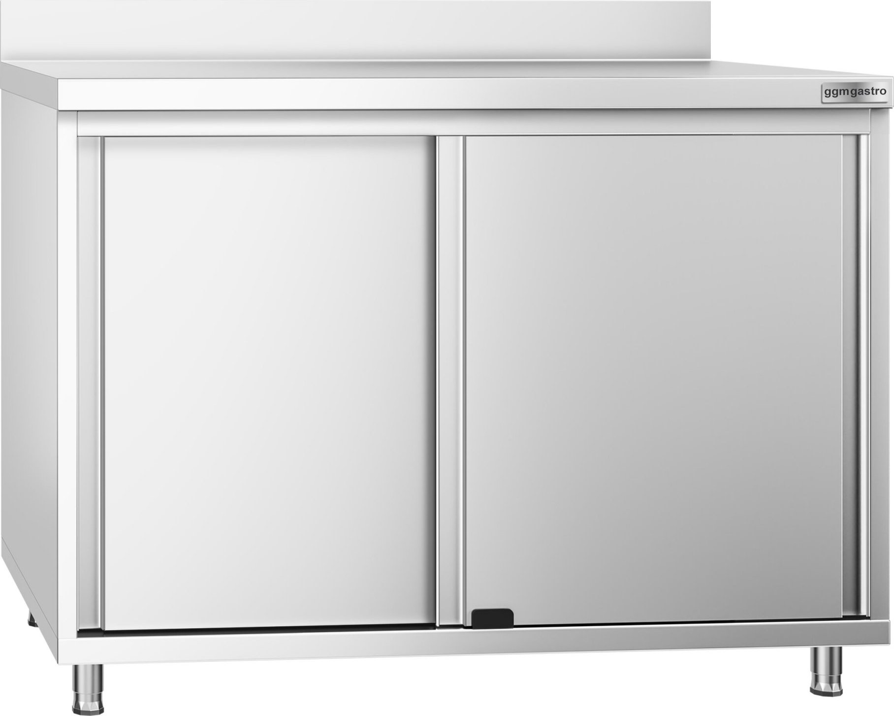 Nerezová pracovní skříňka PREMIUM - 1000x800 mm - S posuvnými dveřmi - Se zadní lištou
