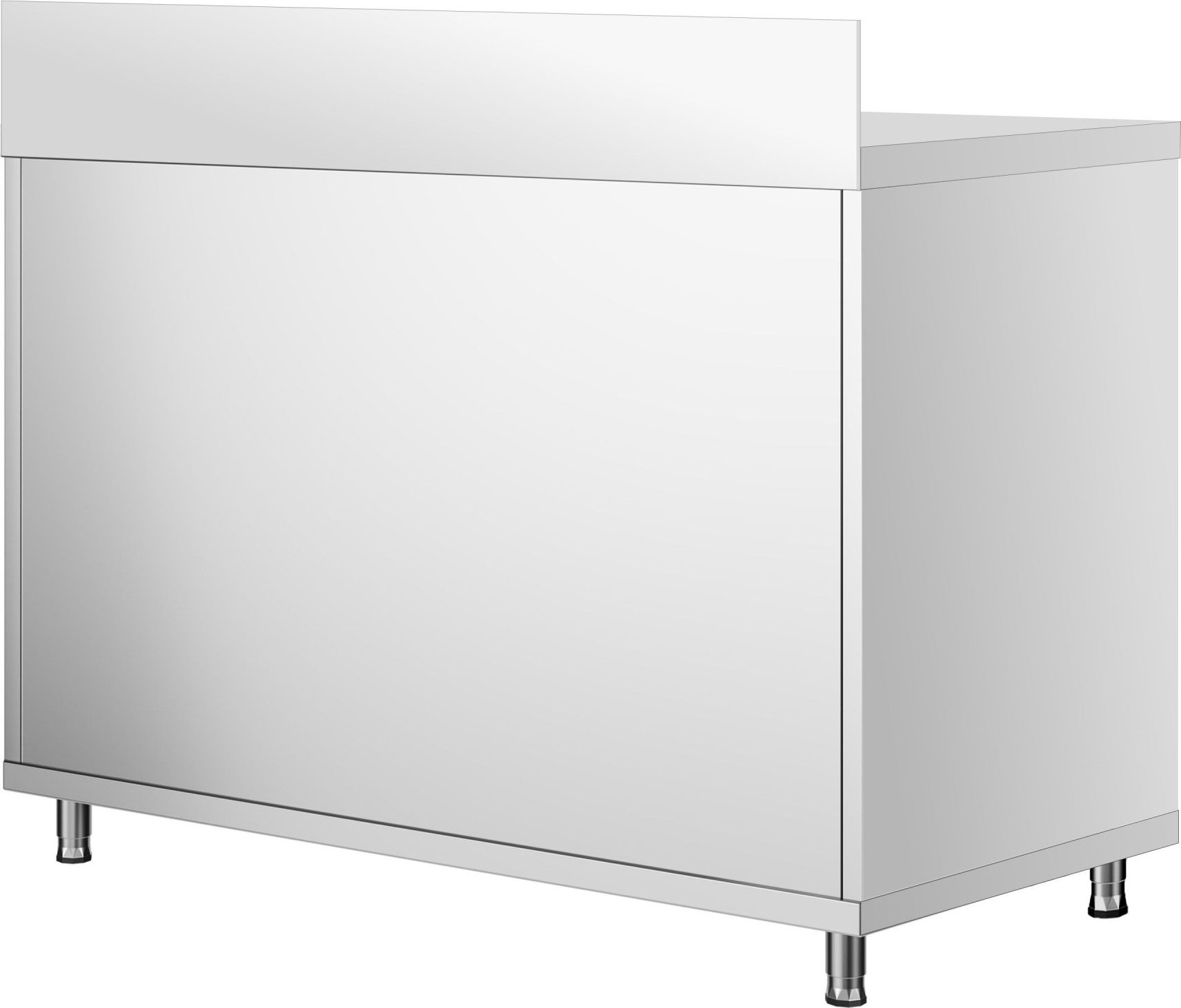 Nerezová pracovní skříňka PREMIUM - 1000x800 mm - S posuvnými dveřmi - Se zadní lištou