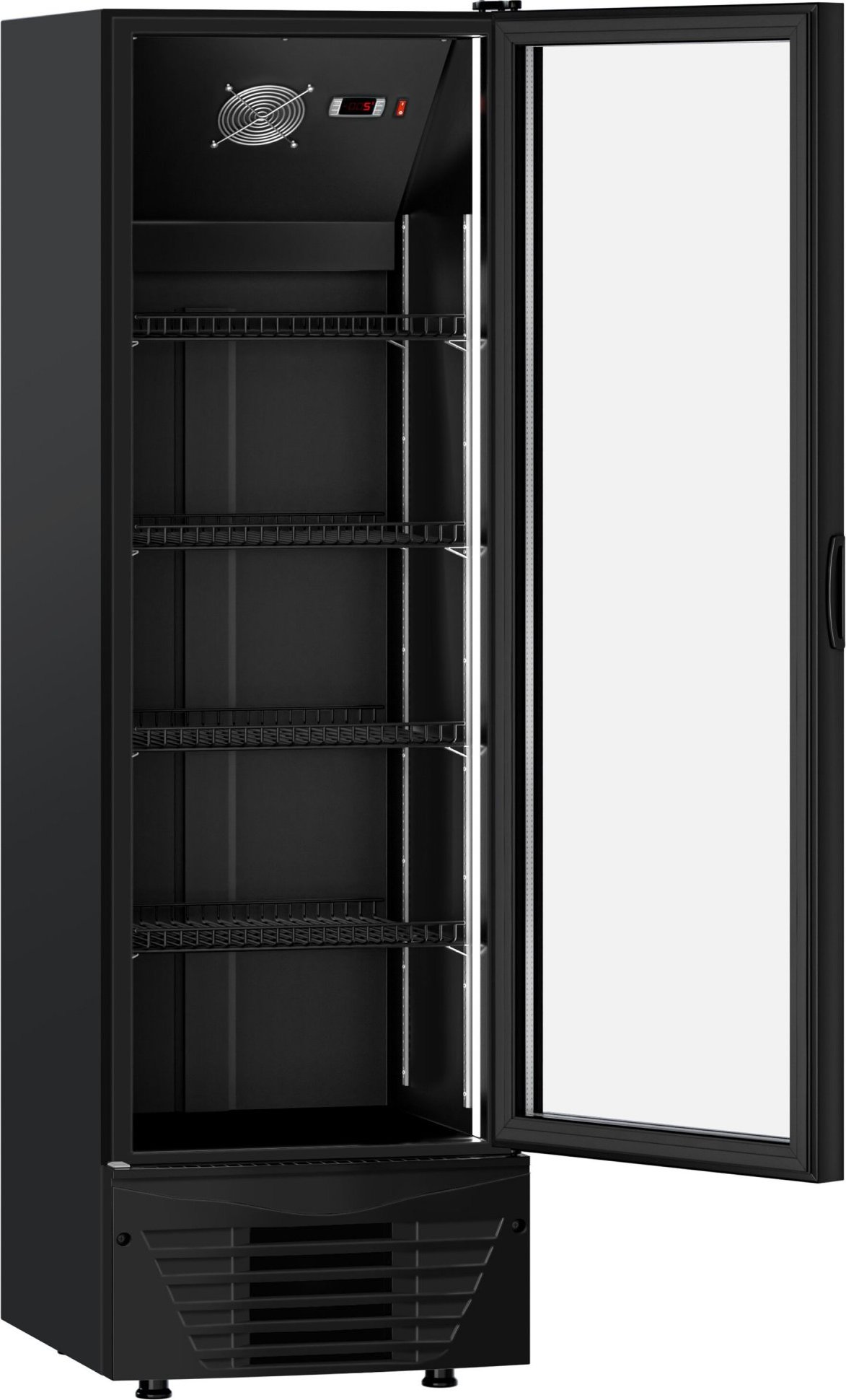 Lednice na nápoje - 590 mm - 330 l - digitální termostat - s 1 skleněnými dveřmi - černá