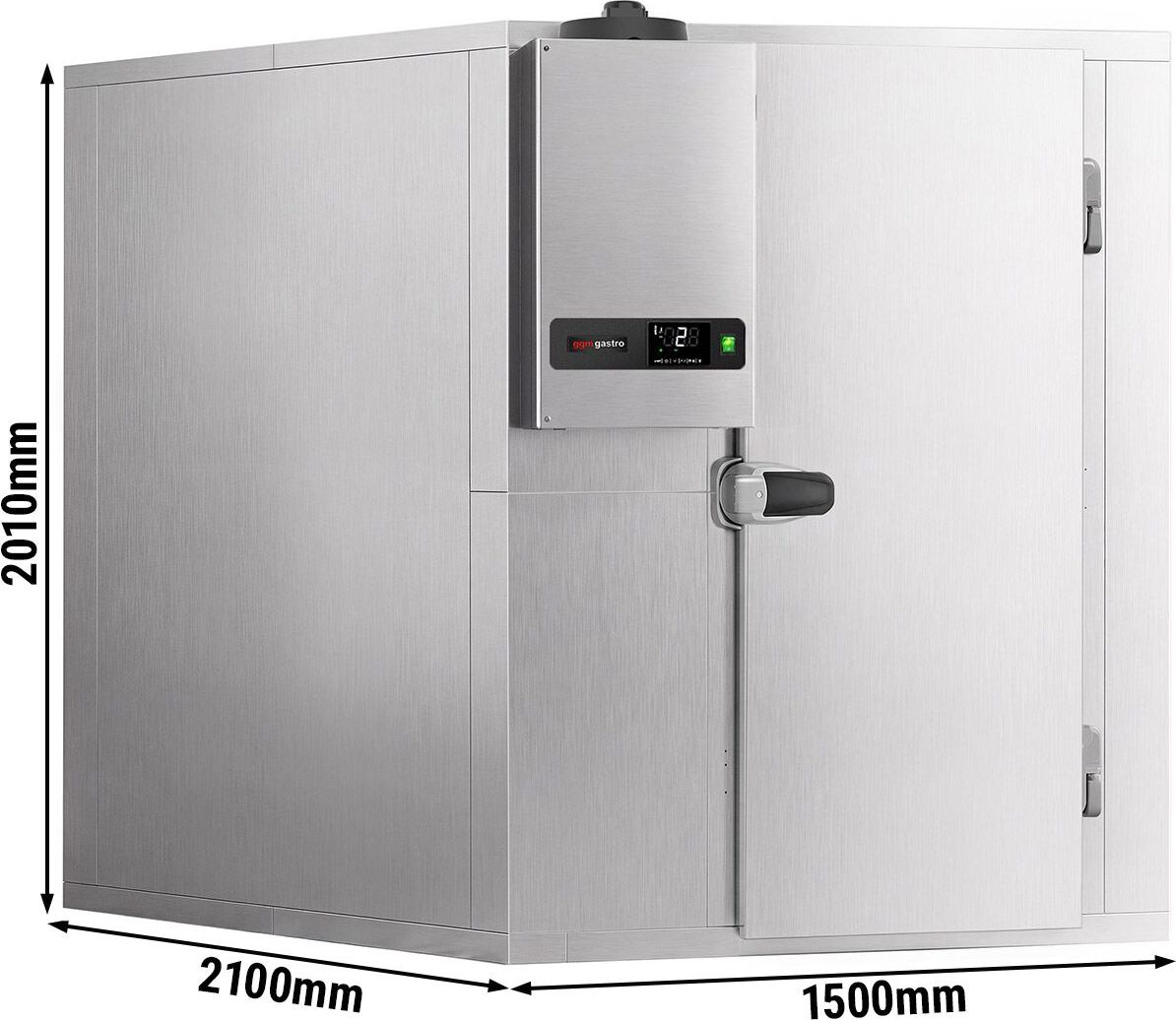 Nerezový chladicí box - 1500x2100 mm - 4,8 m³ - vč. chladicí jednotky
