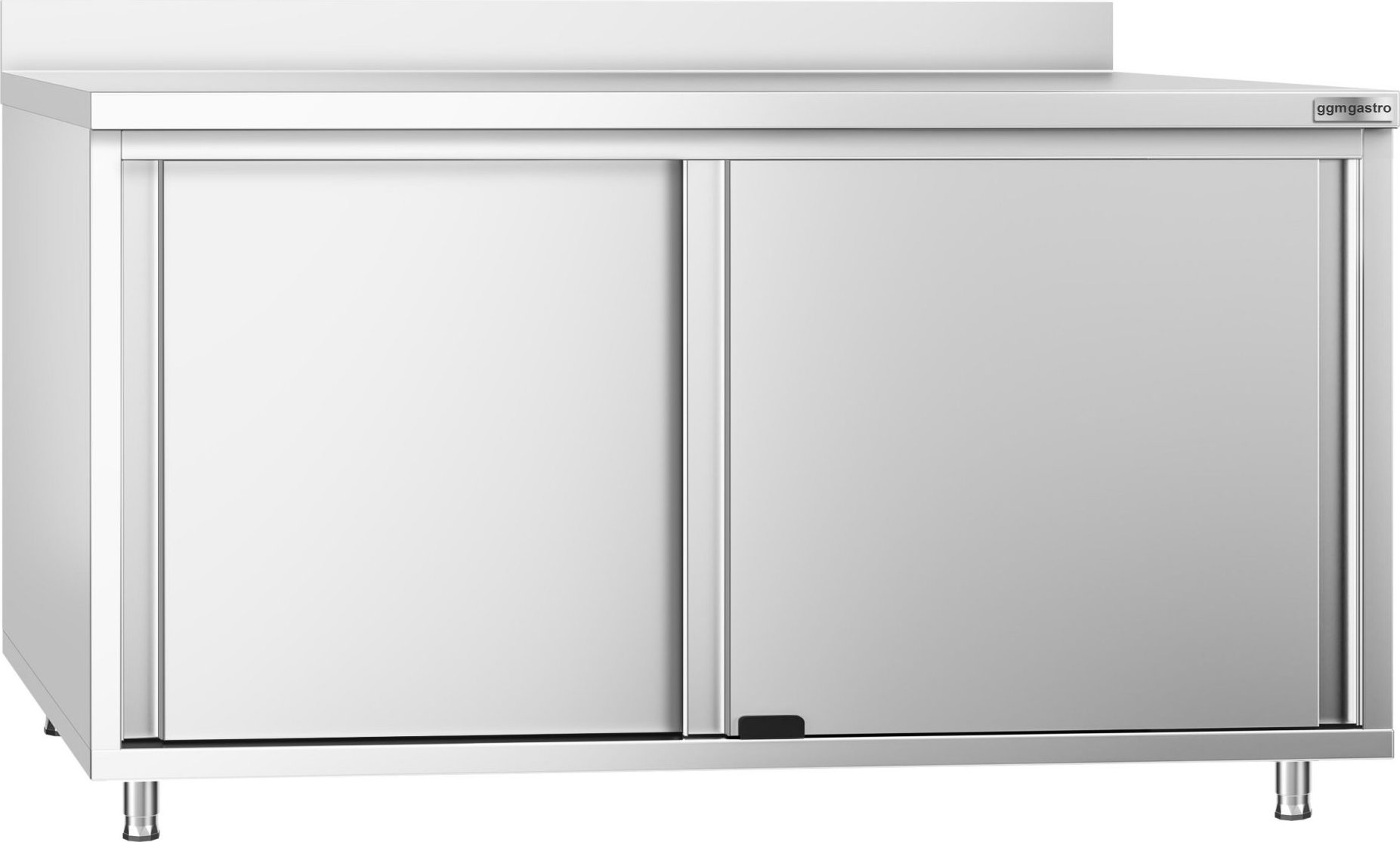 Nerezová pracovní skříňka PREMIUM - 1600x800 mm - s posuvnými dveřmi - se zadní lištou