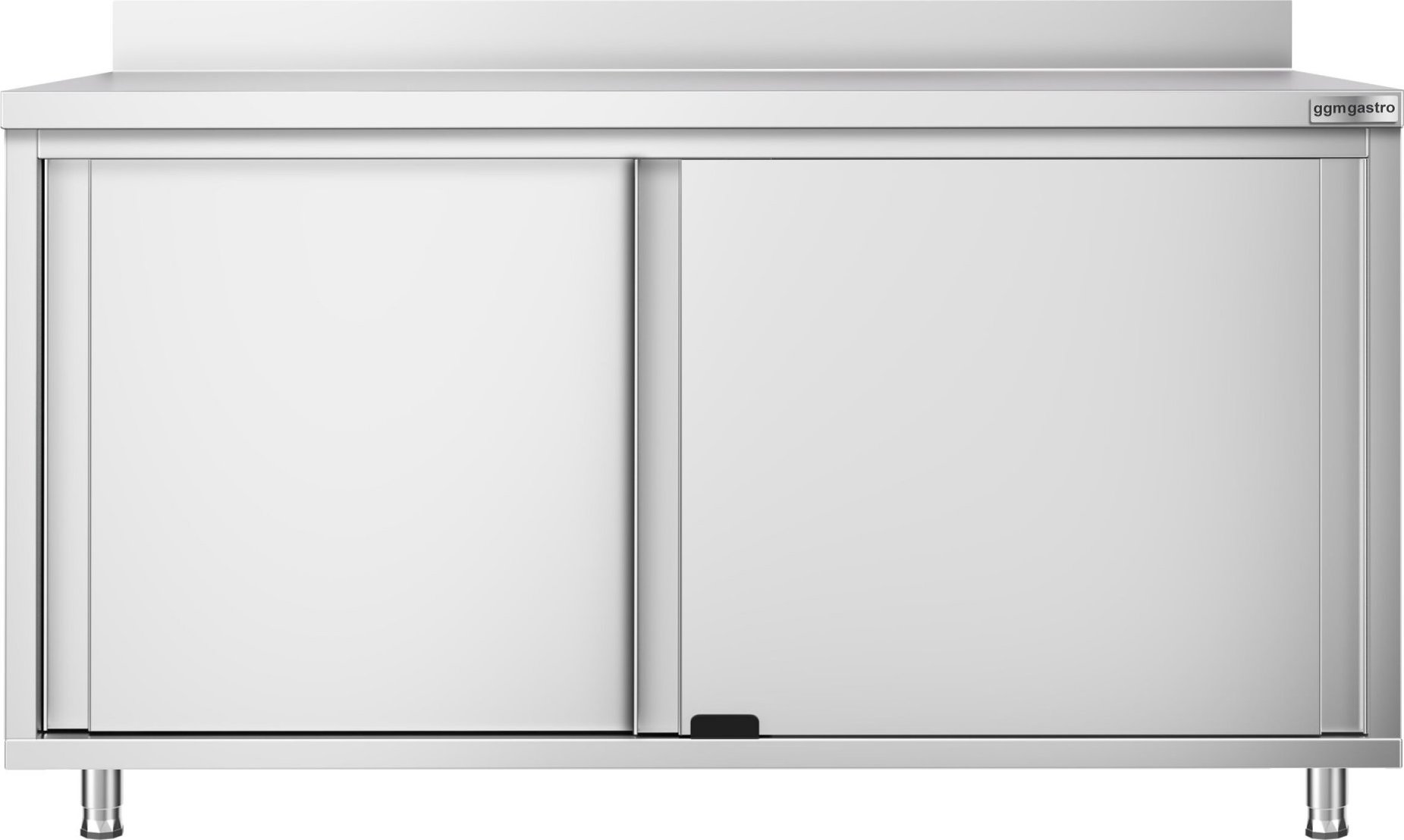 Nerezová pracovní skříňka PREMIUM - 1600x800 mm - s posuvnými dveřmi - se zadní lištou