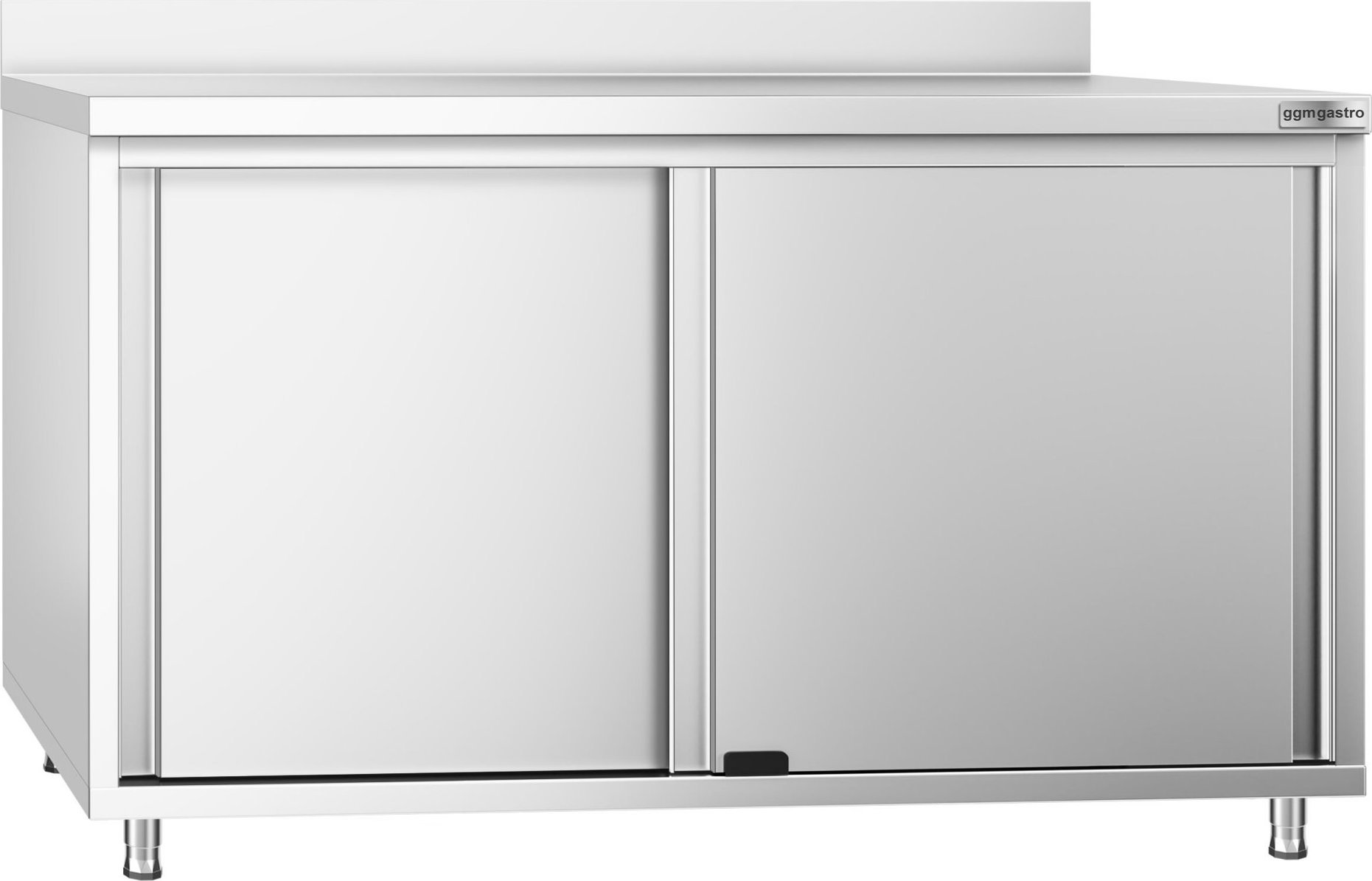 Nerezová pracovní skříňka PREMIUM - 1400x800 mm - s posuvnými dveřmi - se zadní lištou