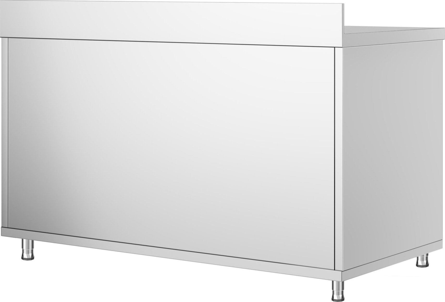 Nerezová pracovní skříňka PREMIUM - 1400x800 mm - s posuvnými dveřmi - se zadní lištou