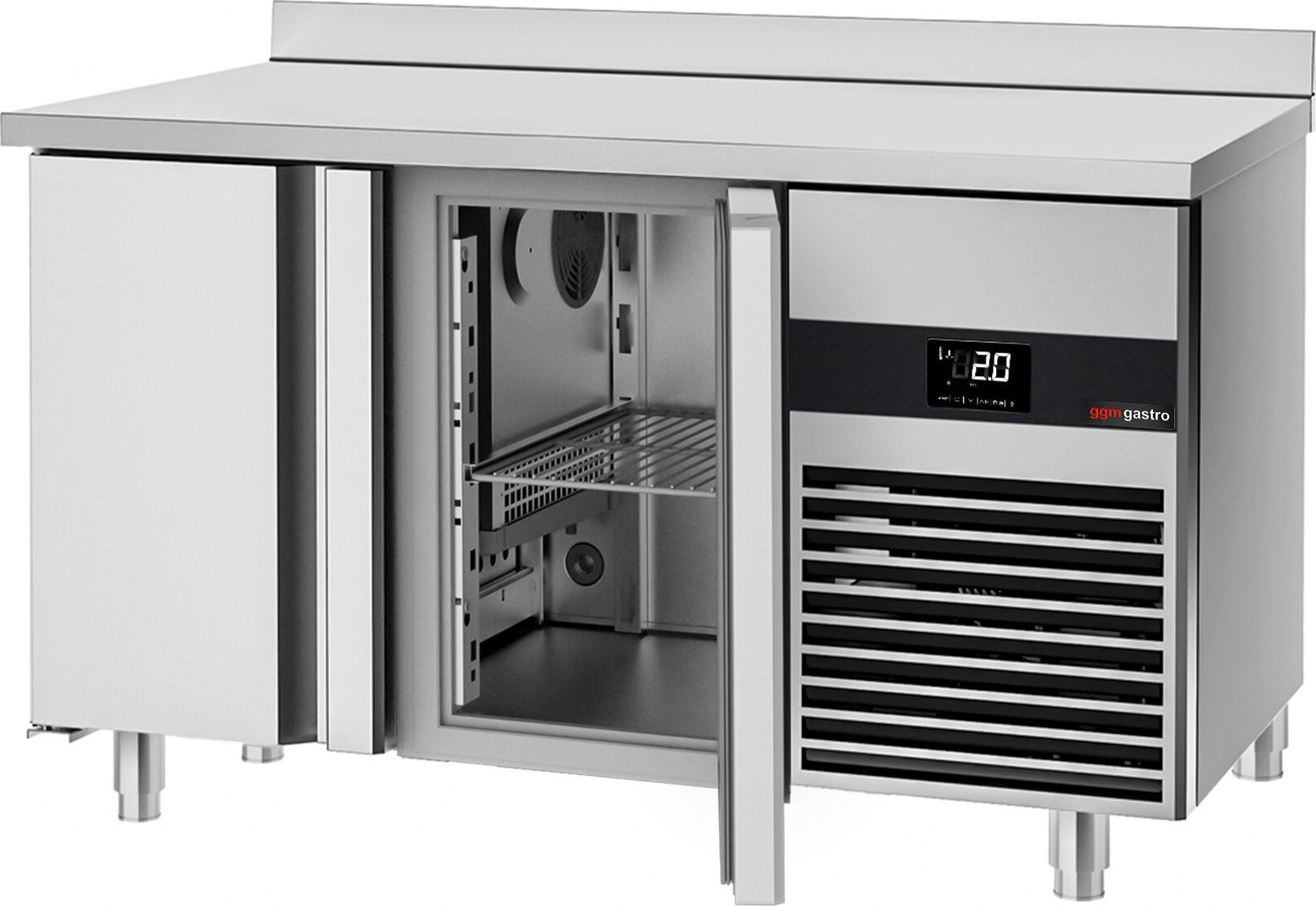 Chladicí stůl PREMIUM - 1400x600 mm - Se 2 dveřmi - Se zadní lištou