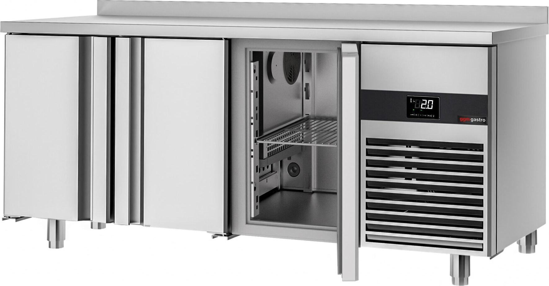 Chladicí stůl PREMIUM - 1860x600 mm - Se 3 dveřmi  - Se zadní lištou
