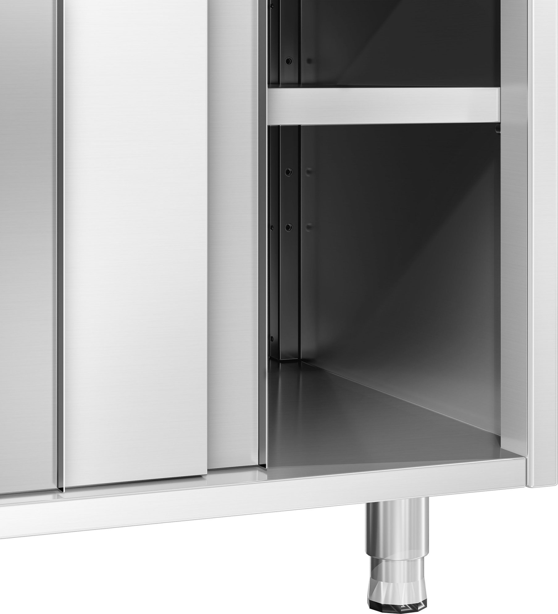 Nerezová pracovní skříňka PREMIUM - 1200x700 mm - S posuvnými dveřmi - Vč. červené krájecí desky