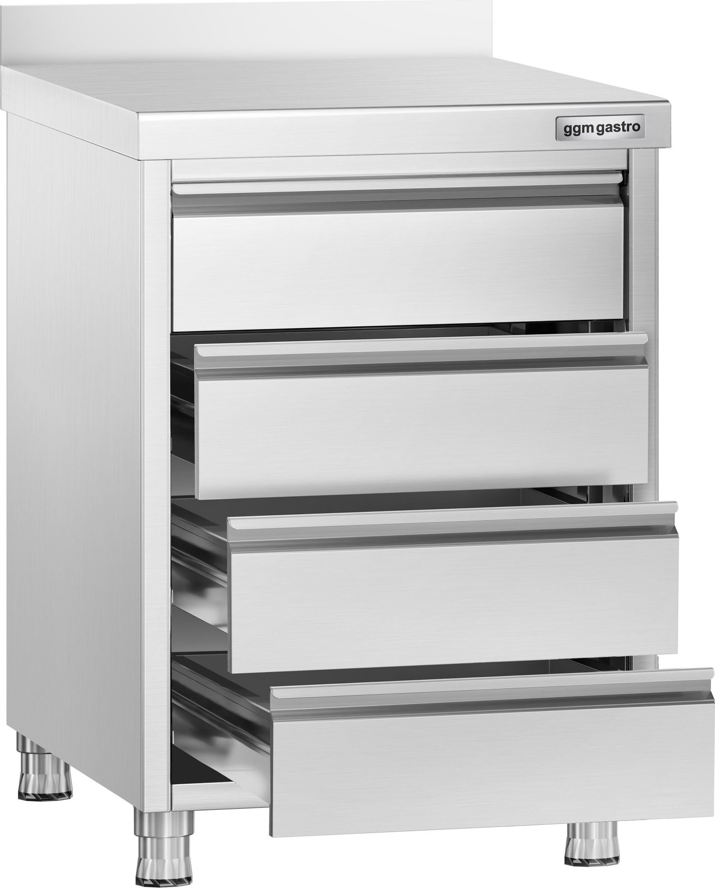 Zásuvková skříň PREMIUM - 4 zásuvky a zadní lišta - 500 x 700 mm