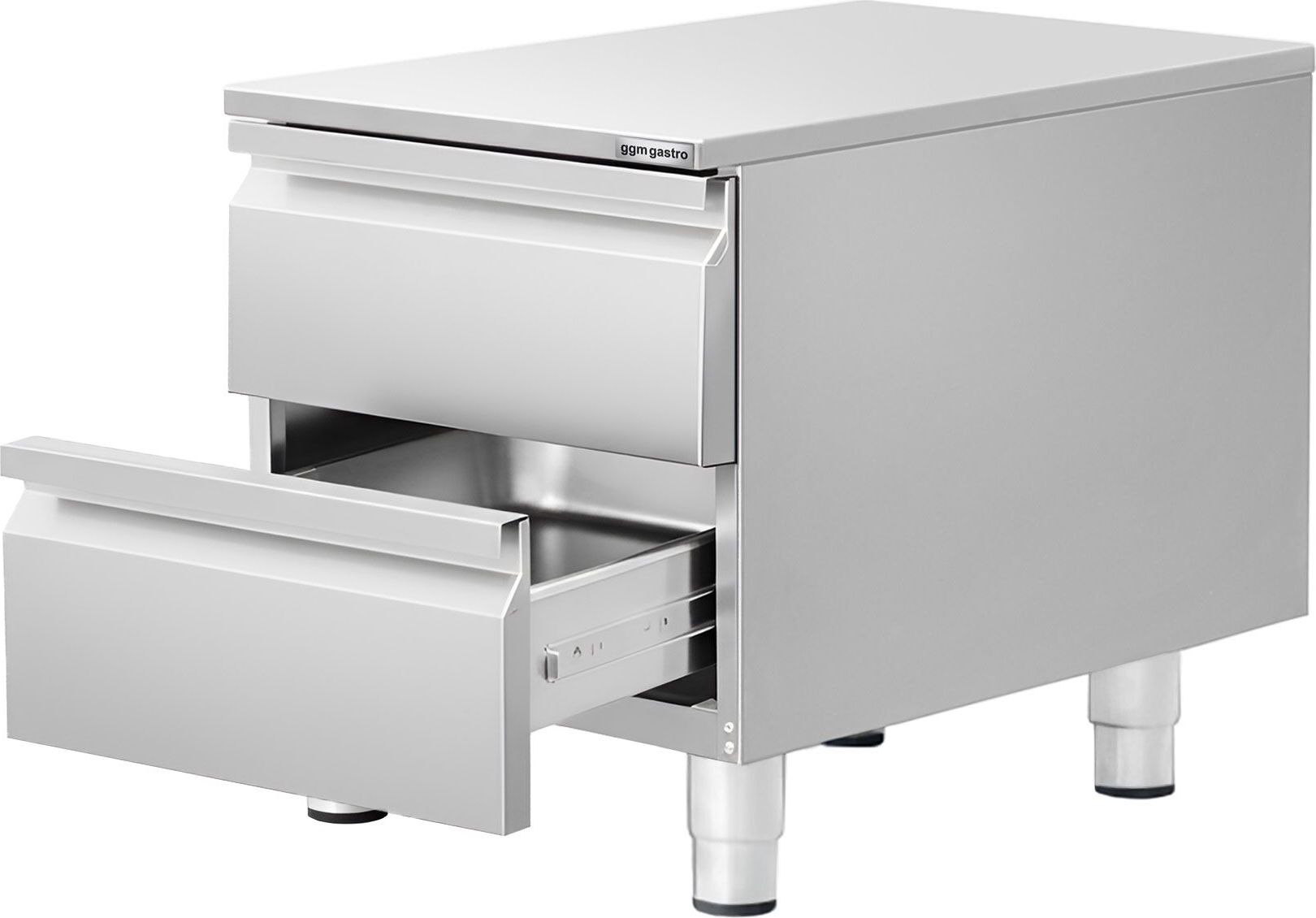 Zásuvková skříň - Nerezová ocel - 400 x 560 mm - 2 zásuvky