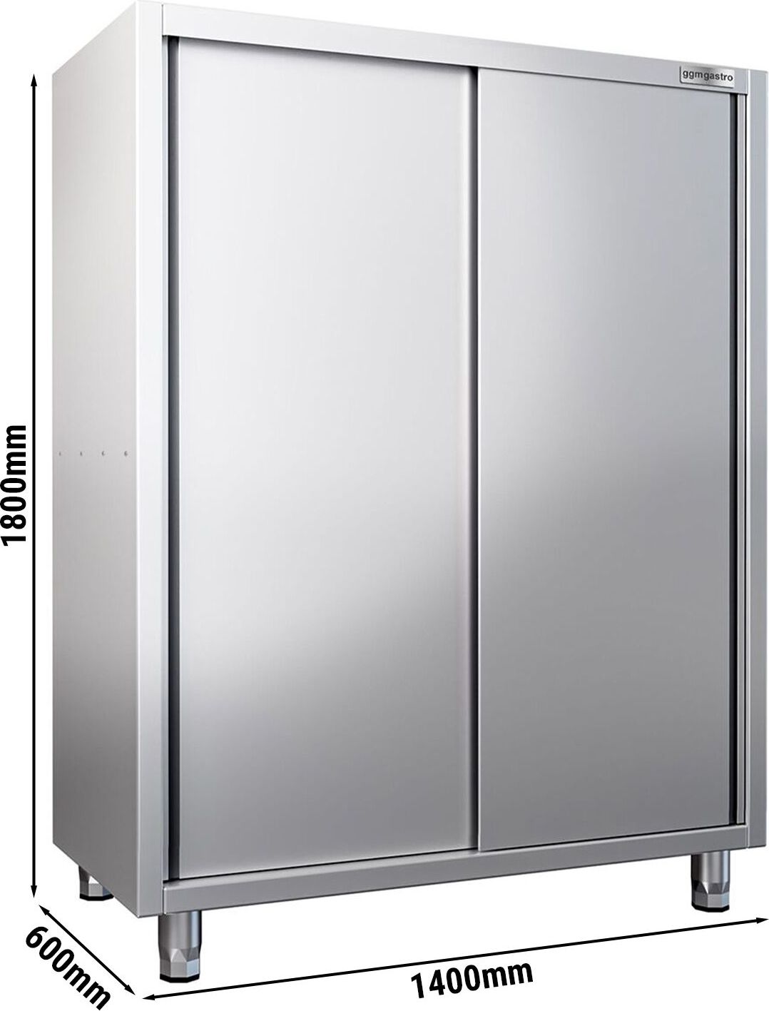 Skříň na nádobí PREMIUM - 1400x600 mm - 2 posuvné dveře - Výška: 1800 mm