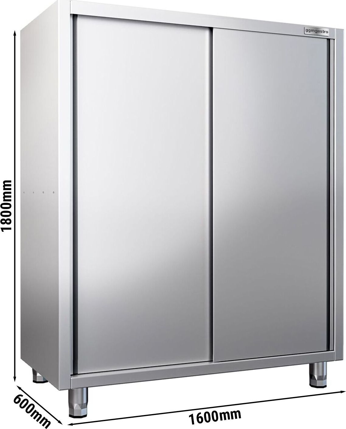 Skříň na nádobí PREMIUM - 1600x600 mm - 2 posuvné dveře - Výška: 1800 mm
