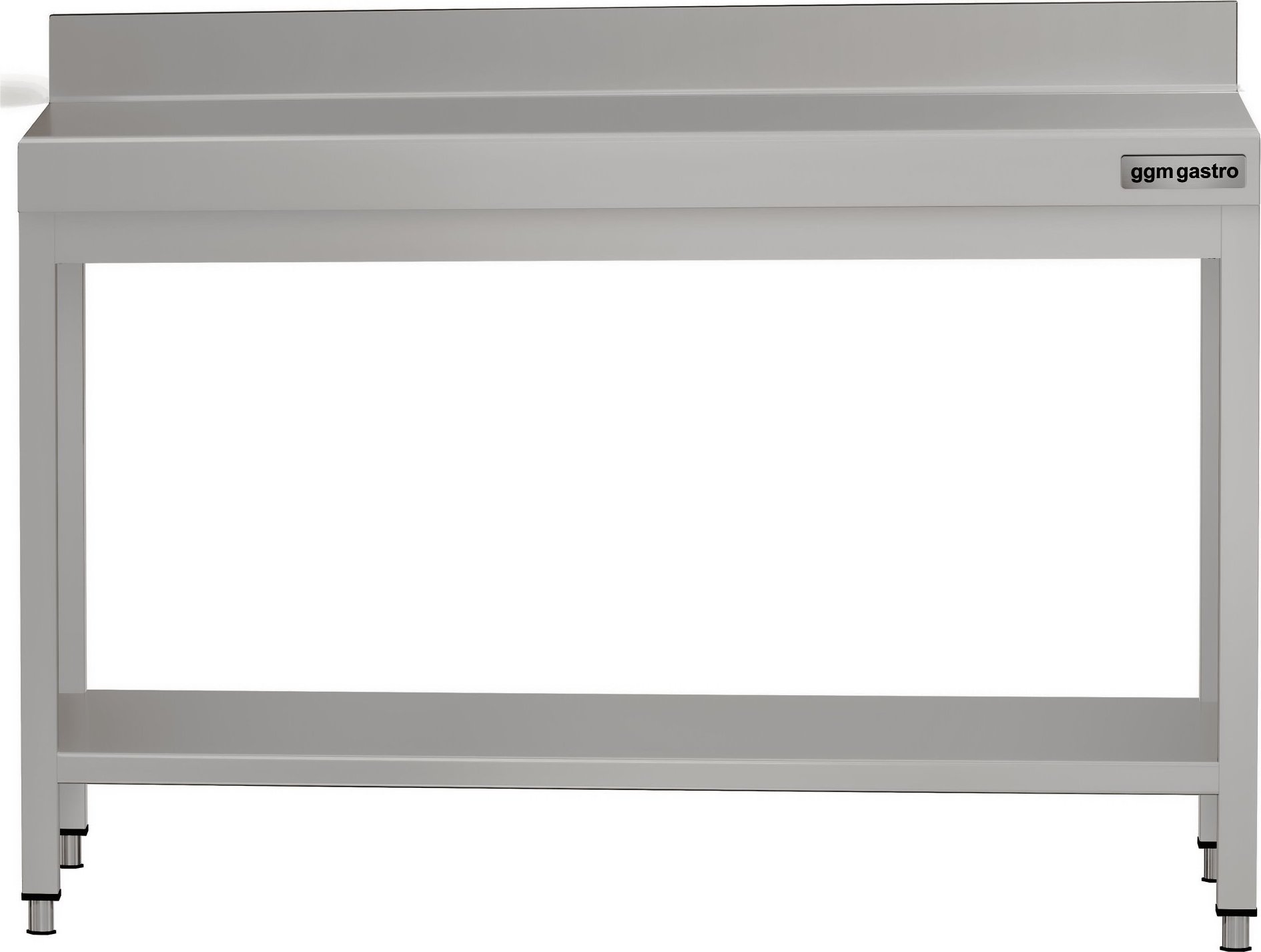Nerezový pracovní stůl ECO - 1200x700 mm - Se spodní policí a zadní lištou