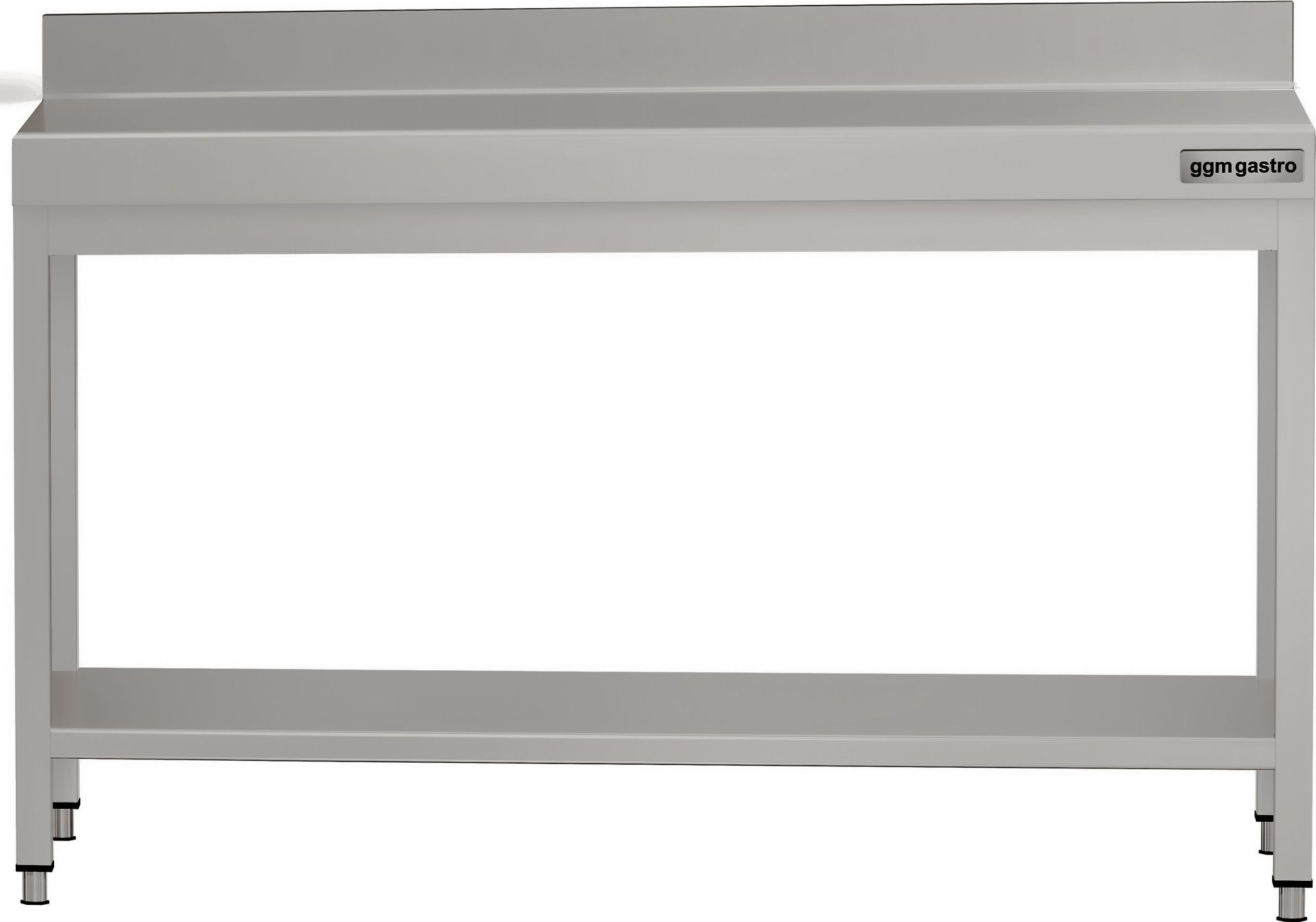 Nerezový pracovní stůl ECO - 1500x700 mm - se spodní policí a zadní lištou