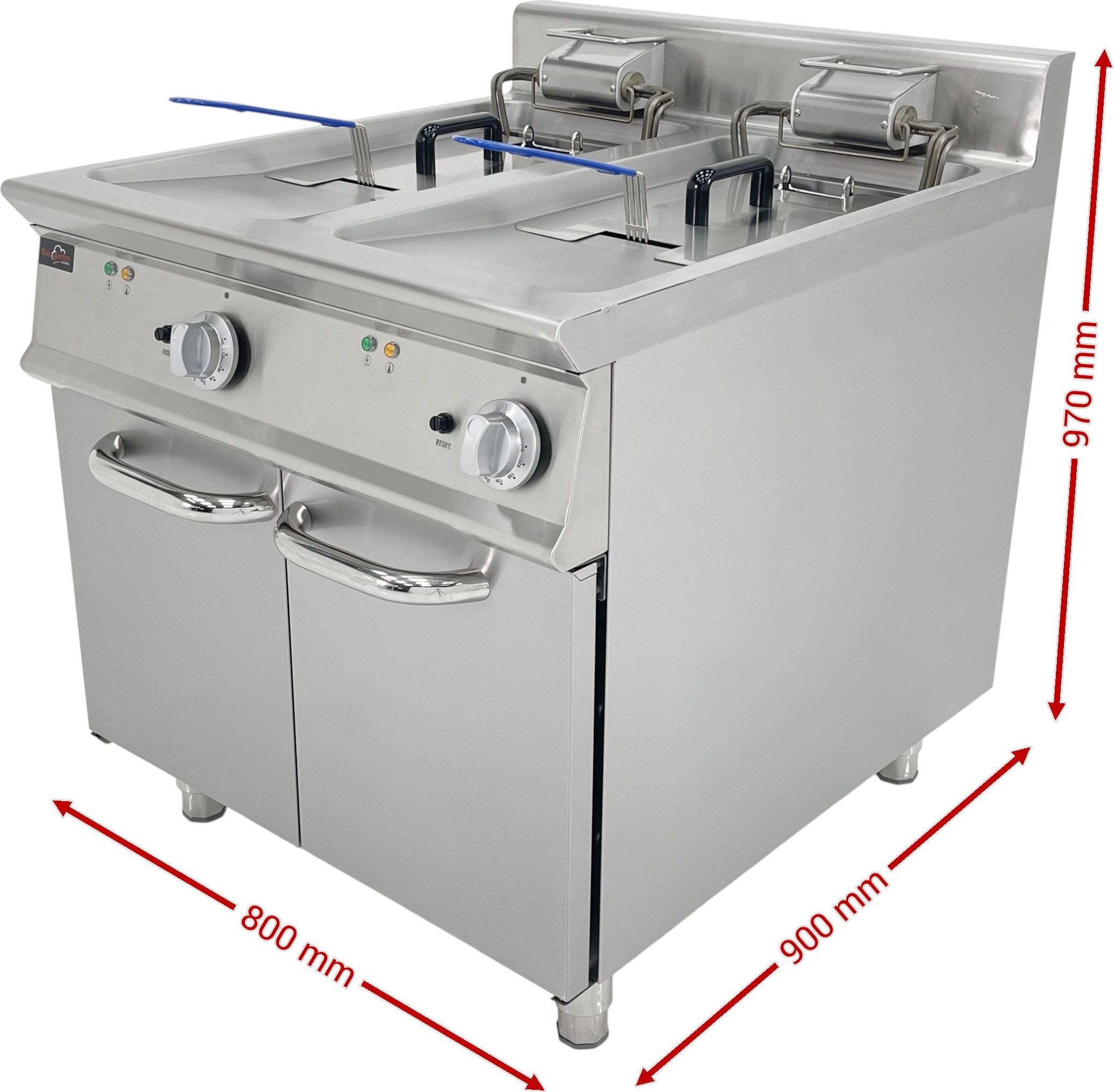Elektrická fritéza 2×28 l se skříní (dvojitá)