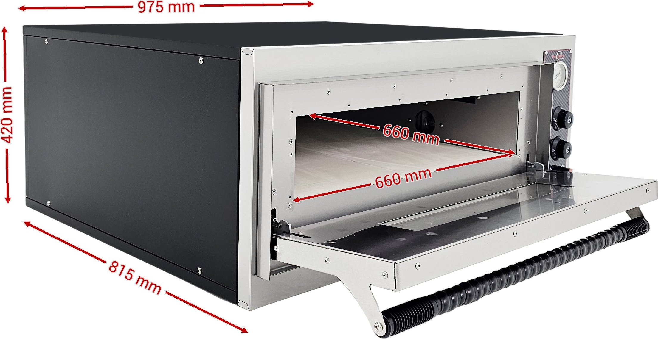 Elektrická pizza pec– jednopatrová, 4,7 kW, 4x Ø 32 cm pizza
