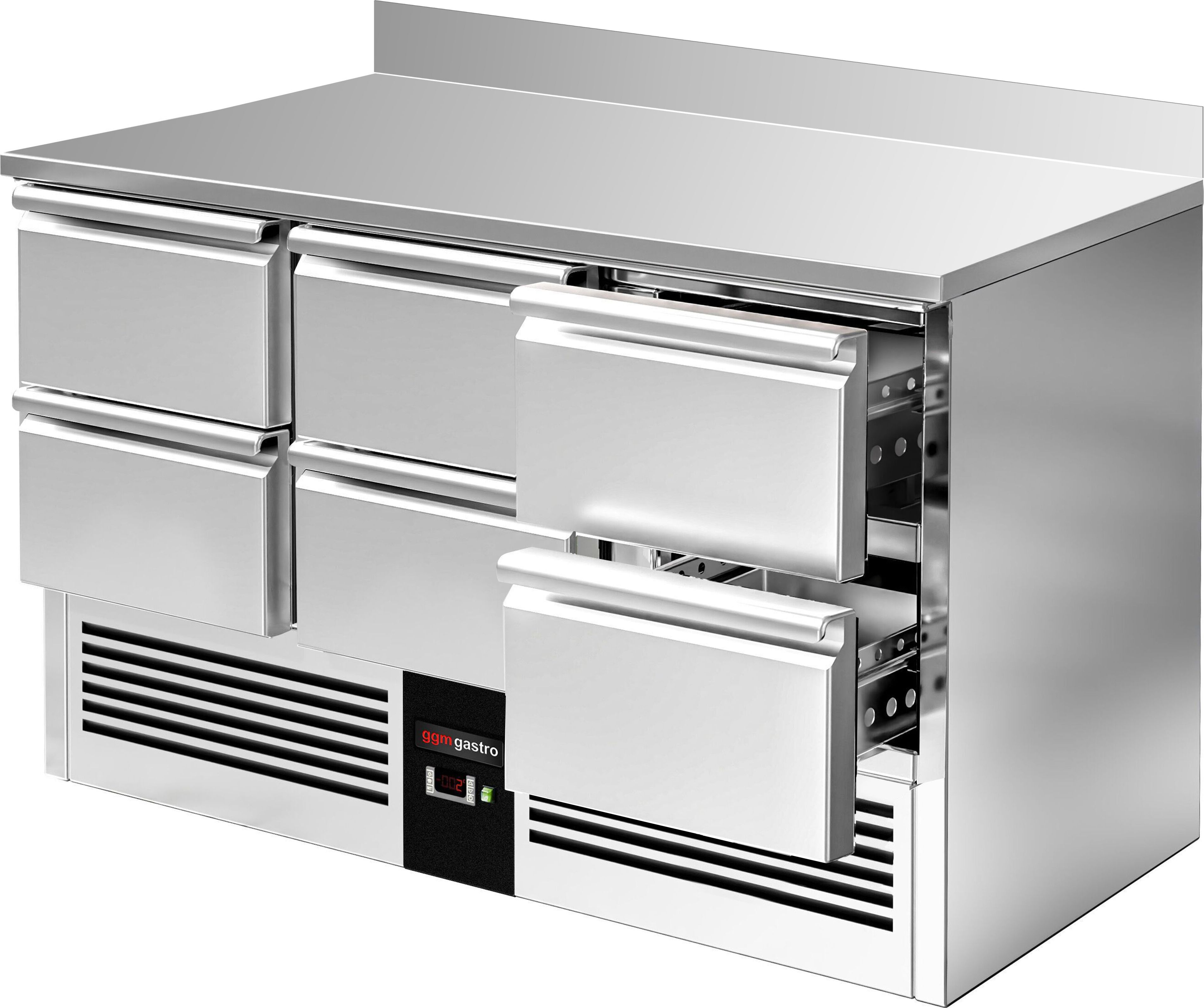 Chladicí stůl PREMIUM - 1365x700 mm - 6 zásuvek - zadní lišta