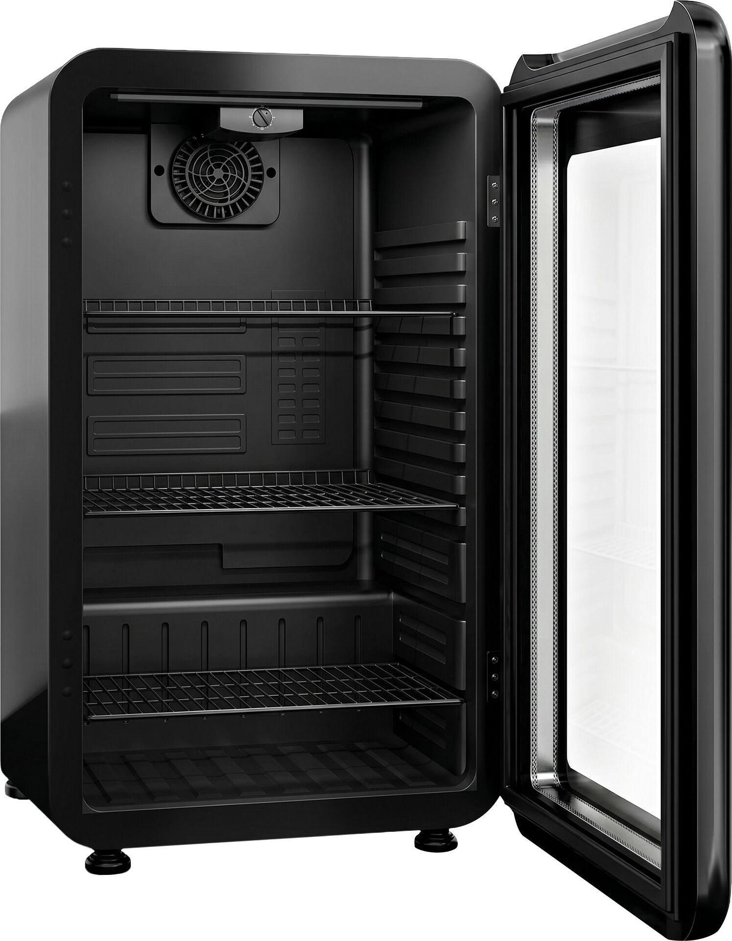 Minibarová lednička - 495 mm - 113 l - se skleněnými dveřmi - černá