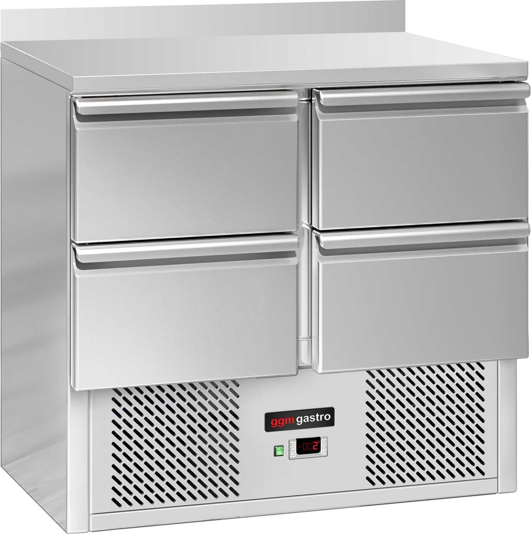 Chladicí stůl ECO - 900 x 700 mm - se 4 zásuvkami - zadní lištou