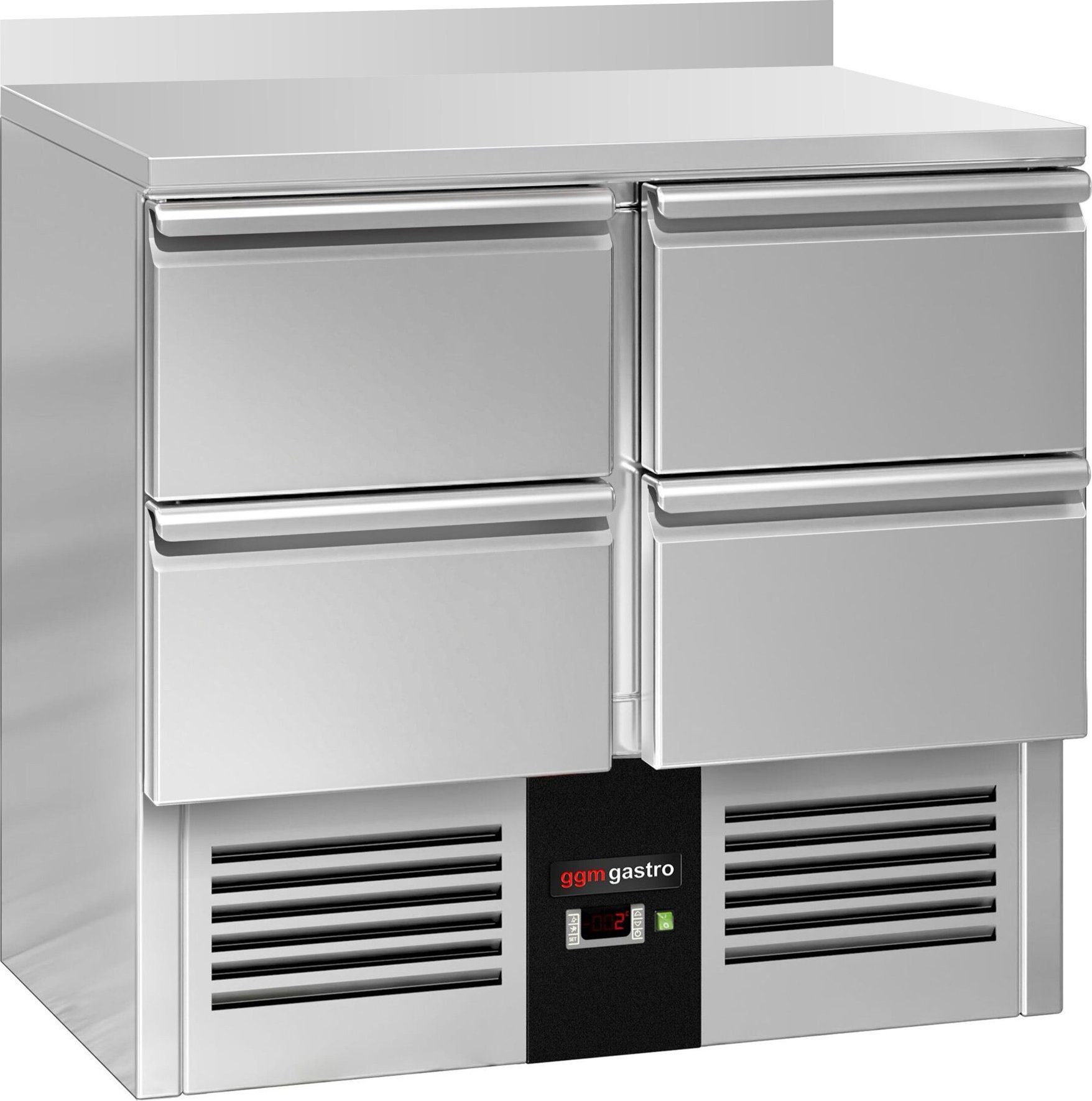 Chladicí stůl PREMIUM - 900 x 700 mm - se 4 zásuvkami - zadní lištou