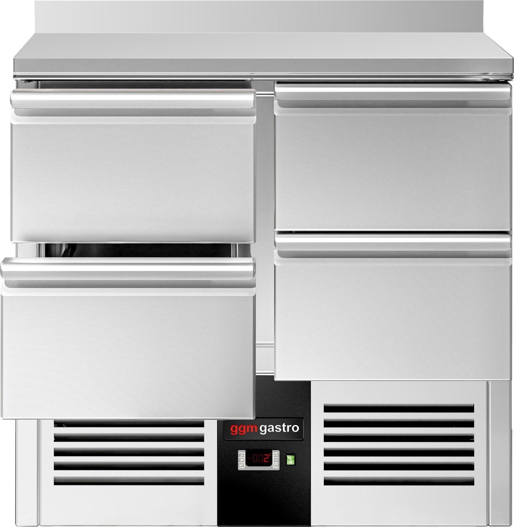 Chladicí stůl PREMIUM - 900 x 700 mm - se 4 zásuvkami - zadní lištou