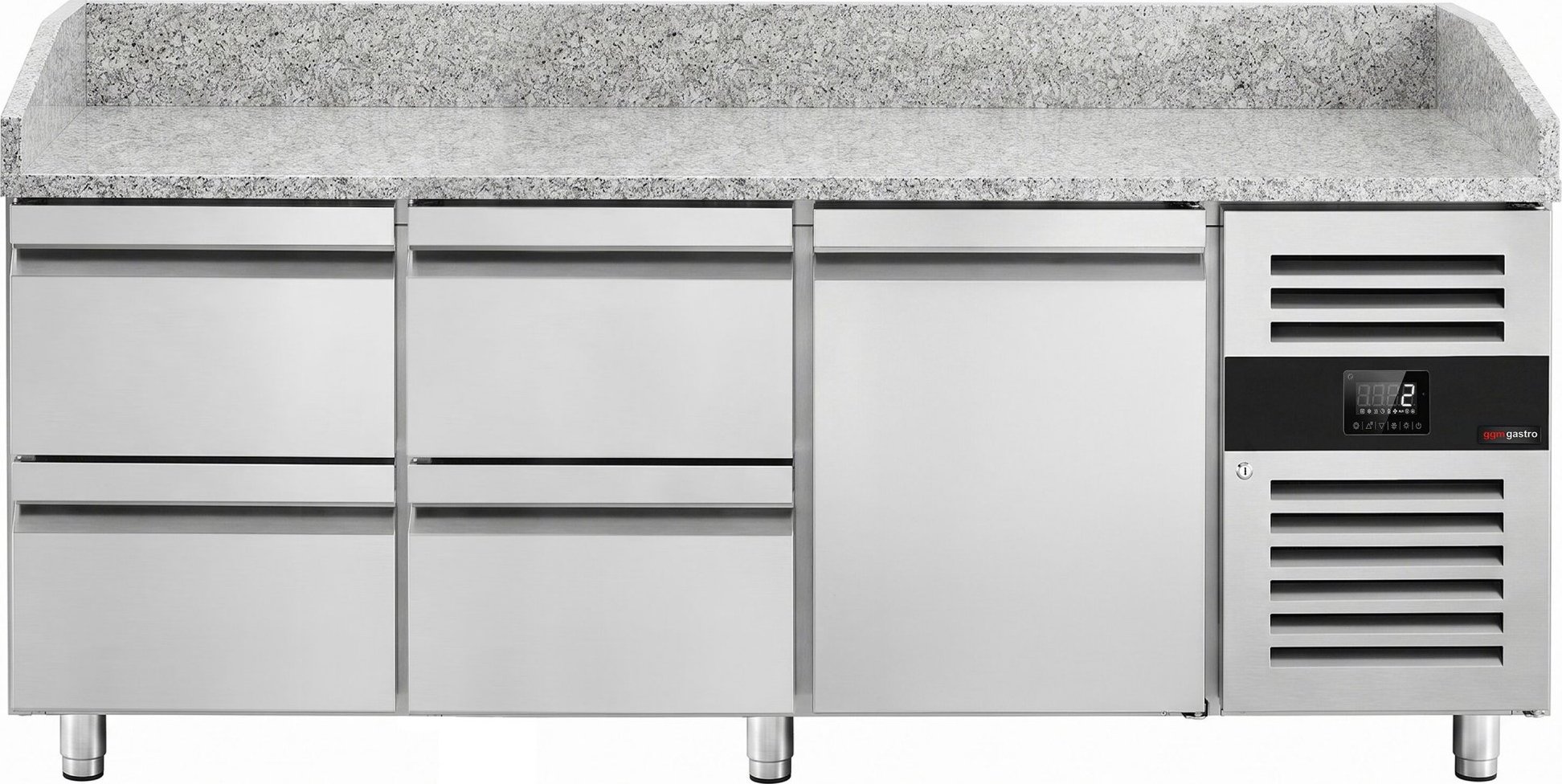 Chladicí pult na pizzu ECO – 2 000 × 800 mm – s 1 dvířky a 4 zásuvkami