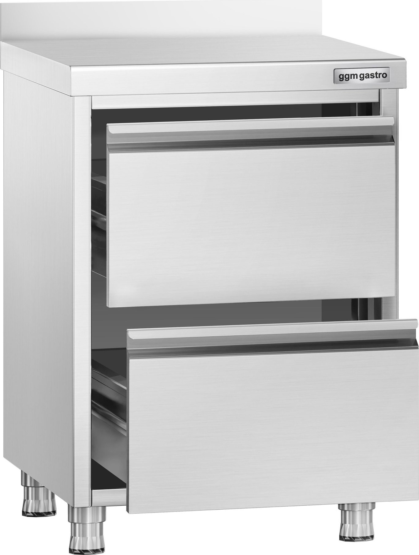 Zásuvková skříň PREMIUM - Se 2 zásuvkami a zadní lištou - 500x600 mm