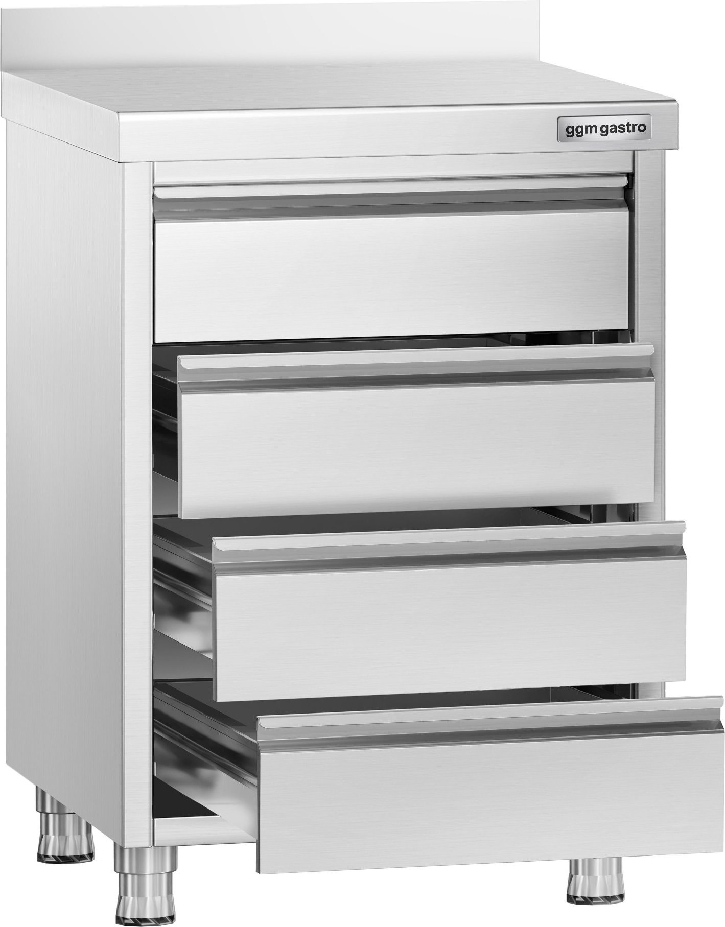 Zásuvková skříň PREMIUM - 4 zásuvky a zadní lišta - 500 x 600 mm