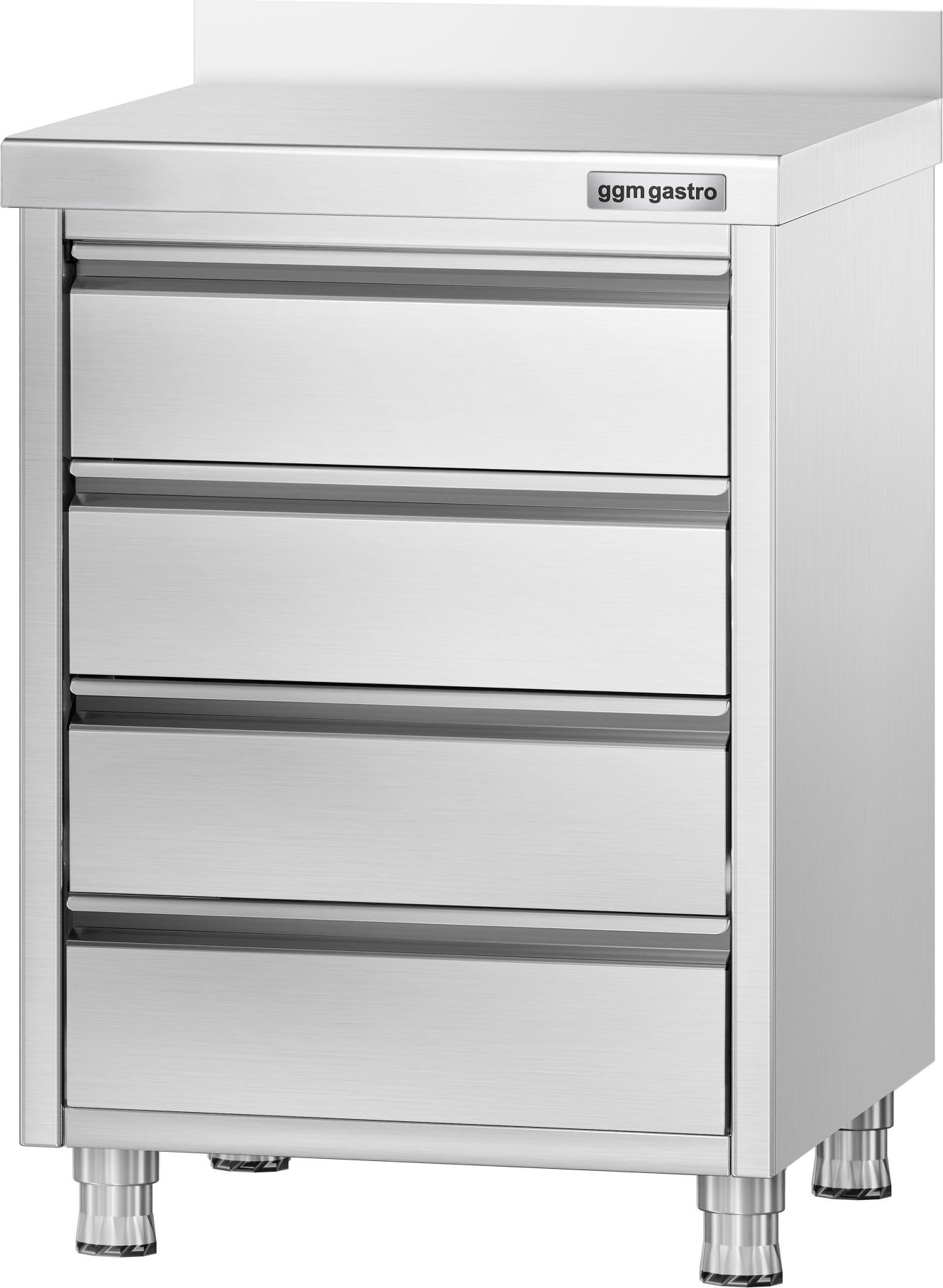 Zásuvková skříň PREMIUM - 4 zásuvky a zadní lišta - 500 x 600 mm