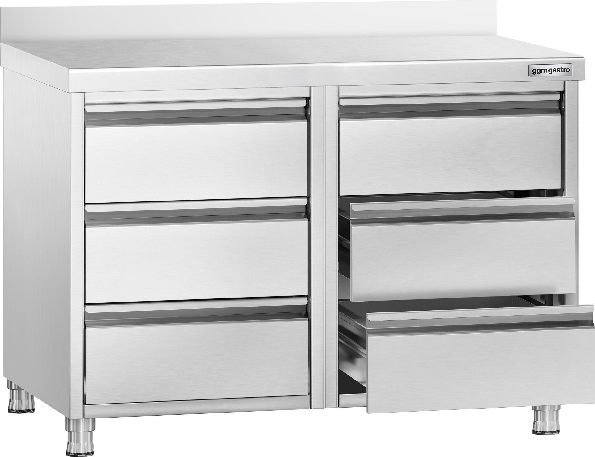 Zásuvková skříň PREMIUM - 6 zásuvek a zadní lišta - 1000 x 700 mm