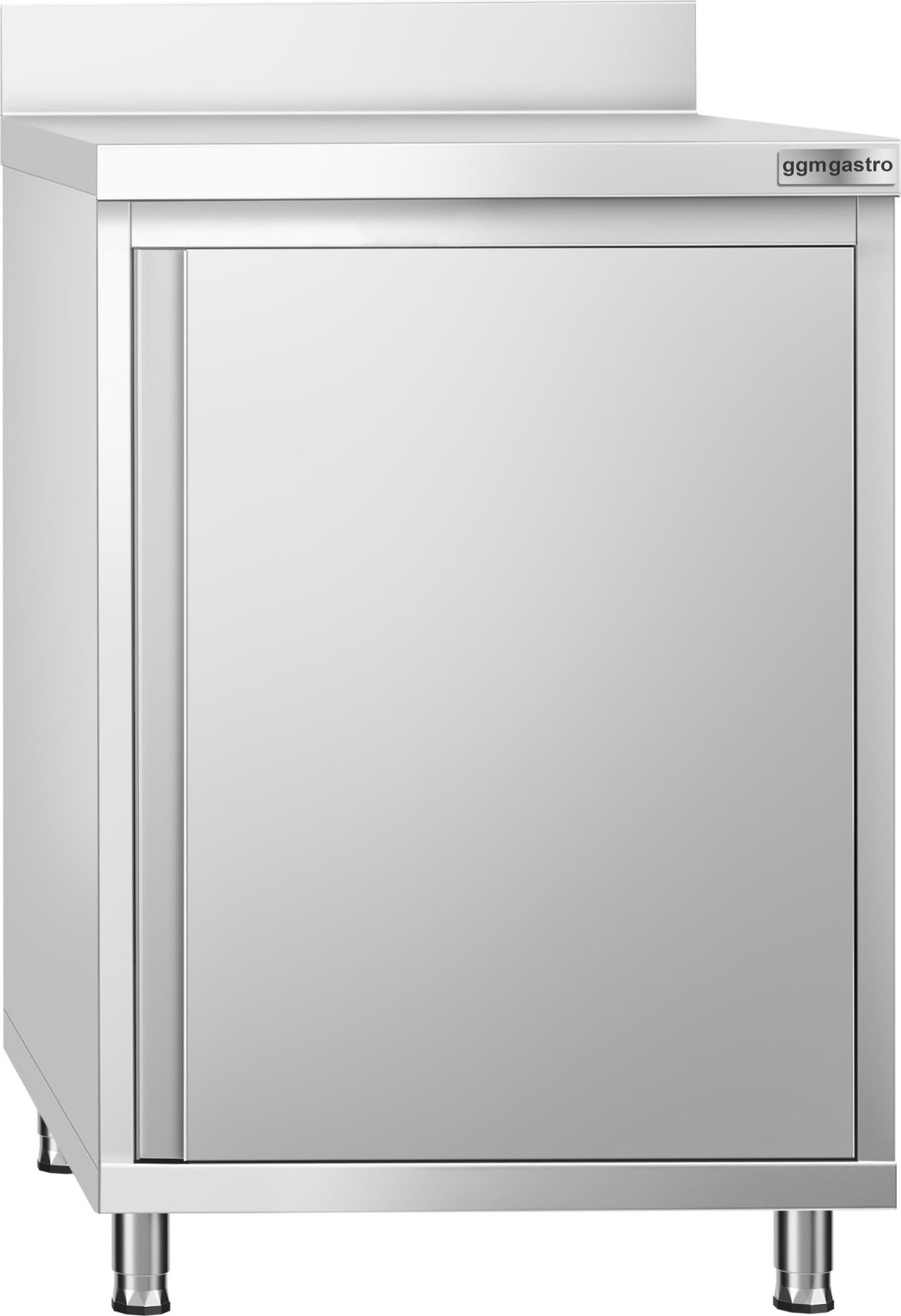 Nerezová pracovní skříňka PREMIUM - 600x600 mm - s křídlovými dveřmi a zadní lištou