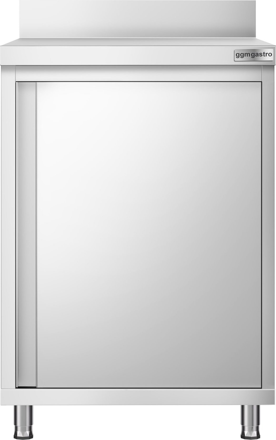 Nerezová pracovní skříňka PREMIUM - 600x600 mm - s křídlovými dveřmi a zadní lištou