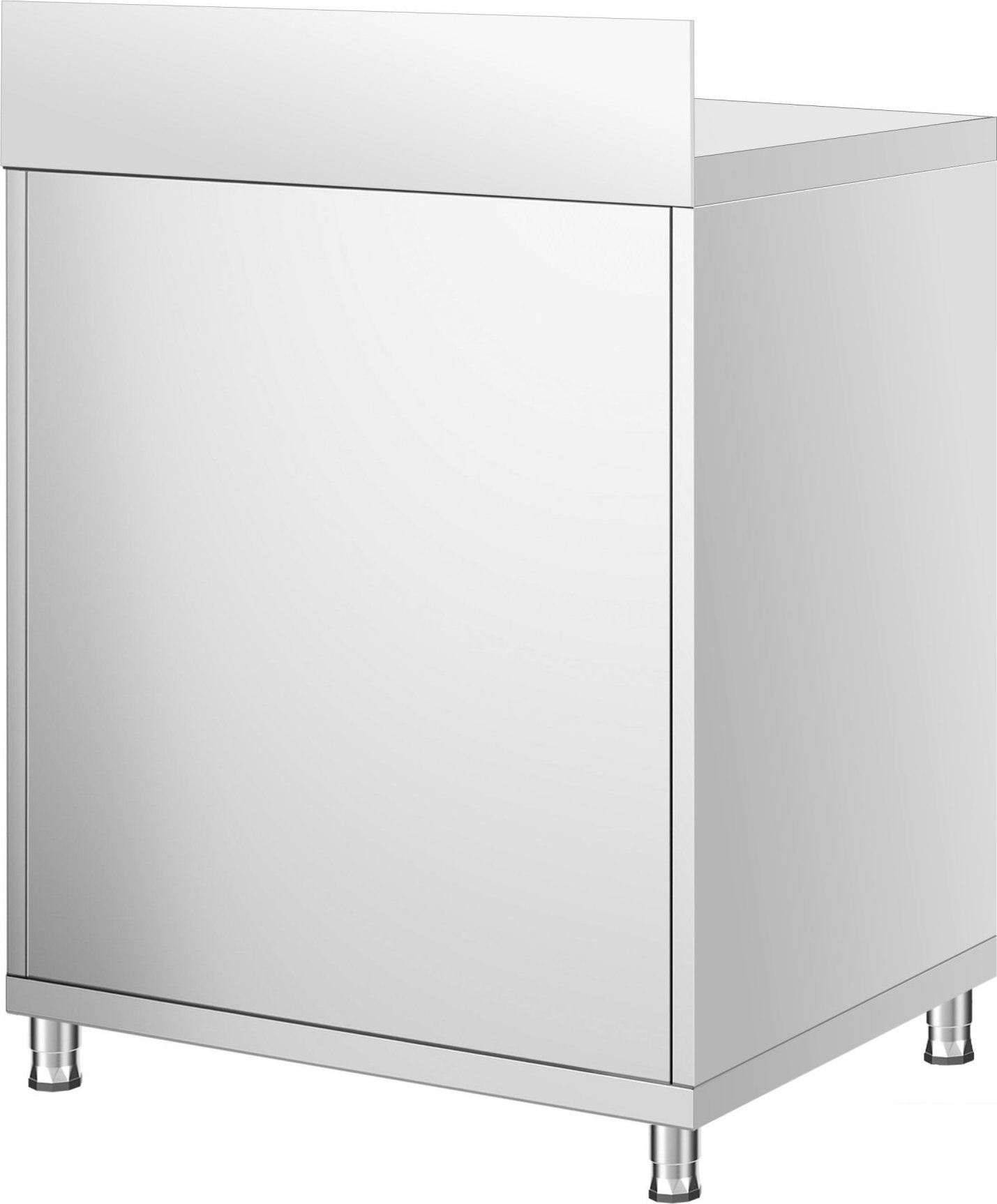 Nerezová pracovní skříňka PREMIUM - 600x600 mm - s křídlovými dveřmi a zadní lištou