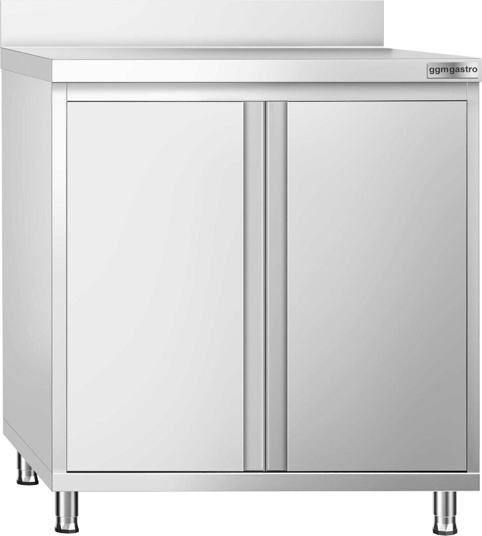 Nerezová pracovní skříňka PREMIUM - 800x600 mm - s křídlovými dveřmi a zadní lištou