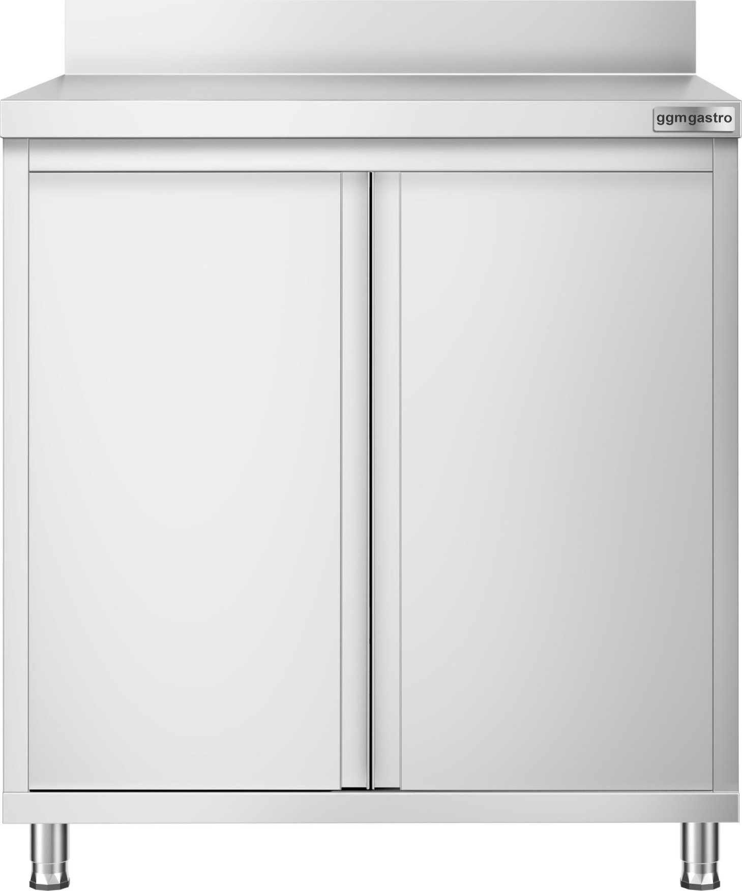 Nerezová pracovní skříňka PREMIUM - 800x600 mm - s křídlovými dveřmi a zadní lištou